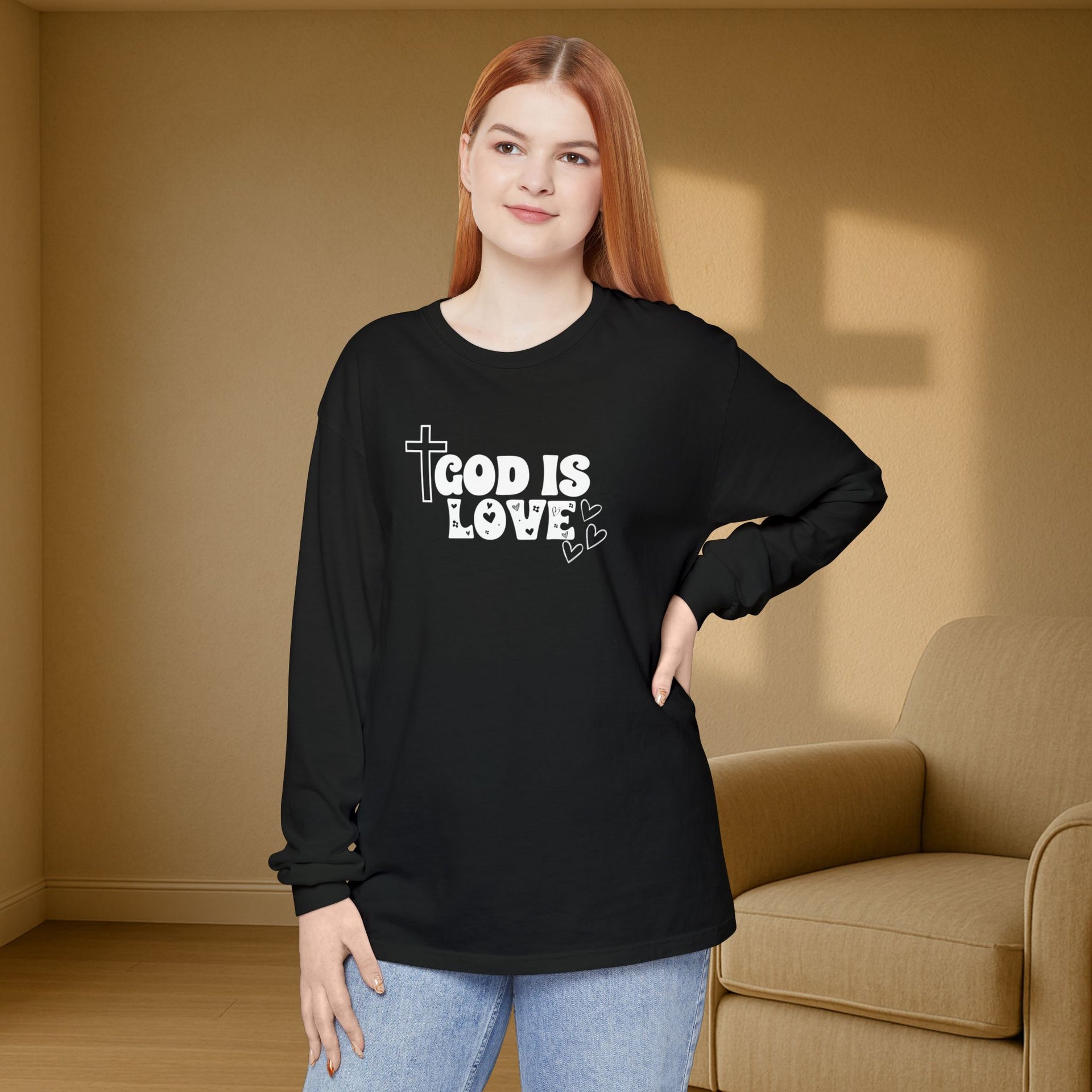God is Love Unisex Relaxed Fit Long Sleeve T-Shirt - My Faith My Father