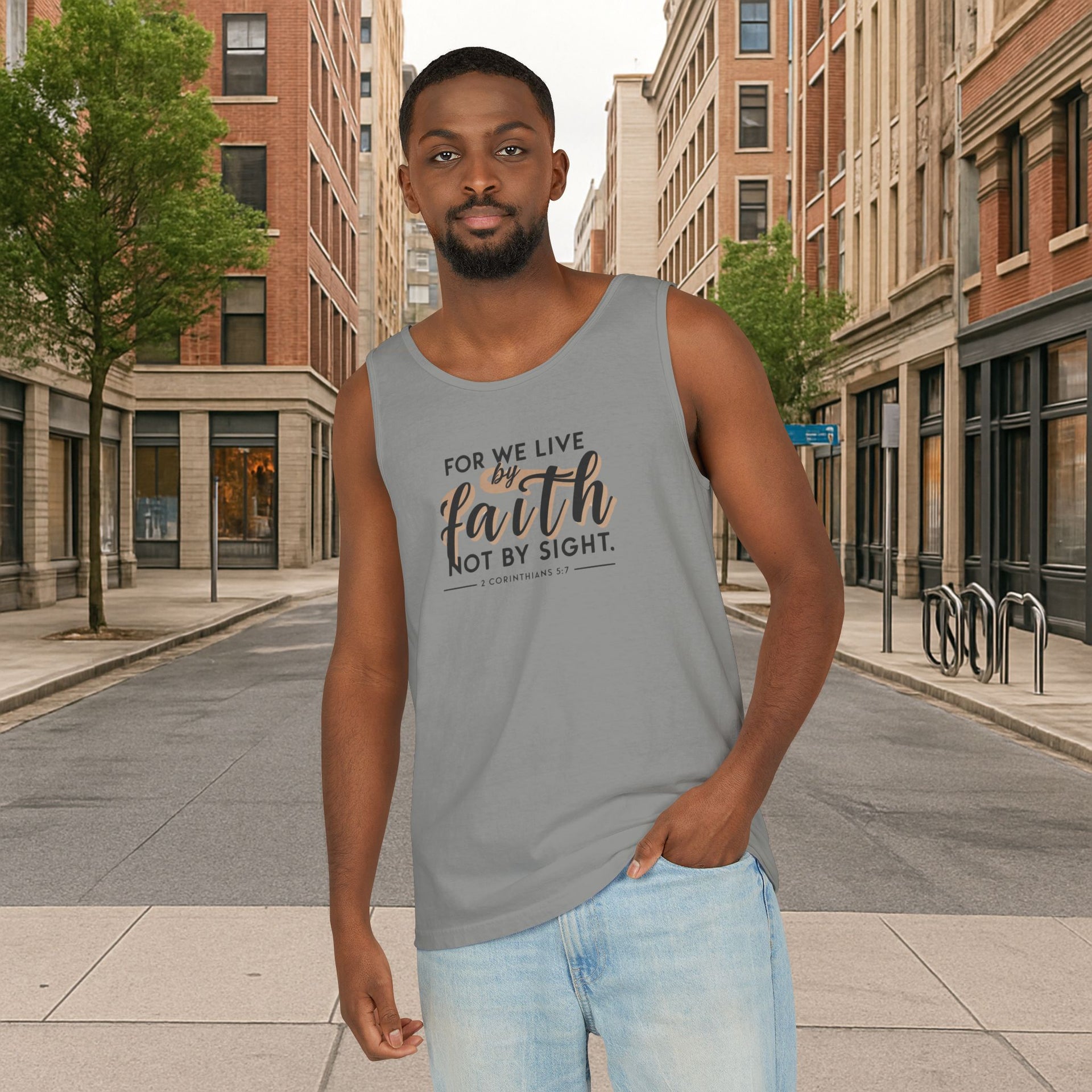 For We Live By Faith Unisex Relaxed Fit Tank Top - My Faith My Father