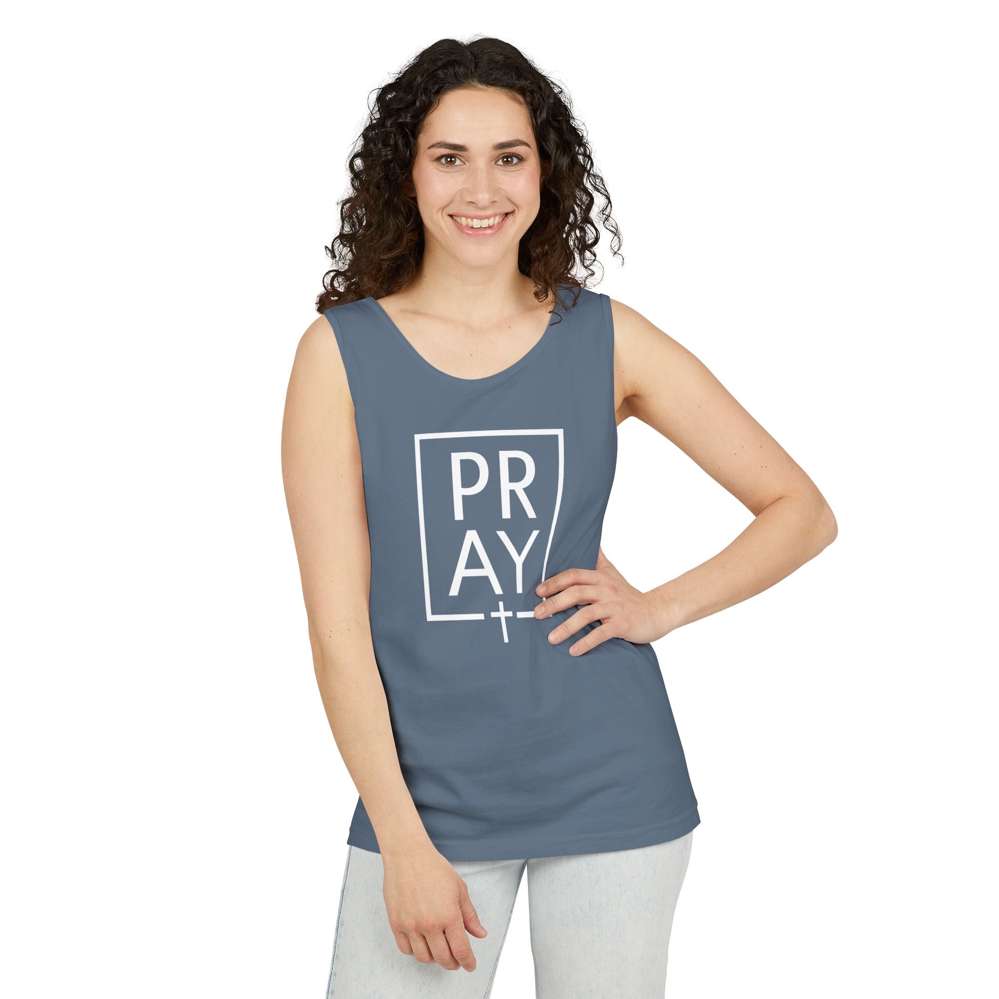 Pray + Cross Unisex Relaxed Fit Tank Top