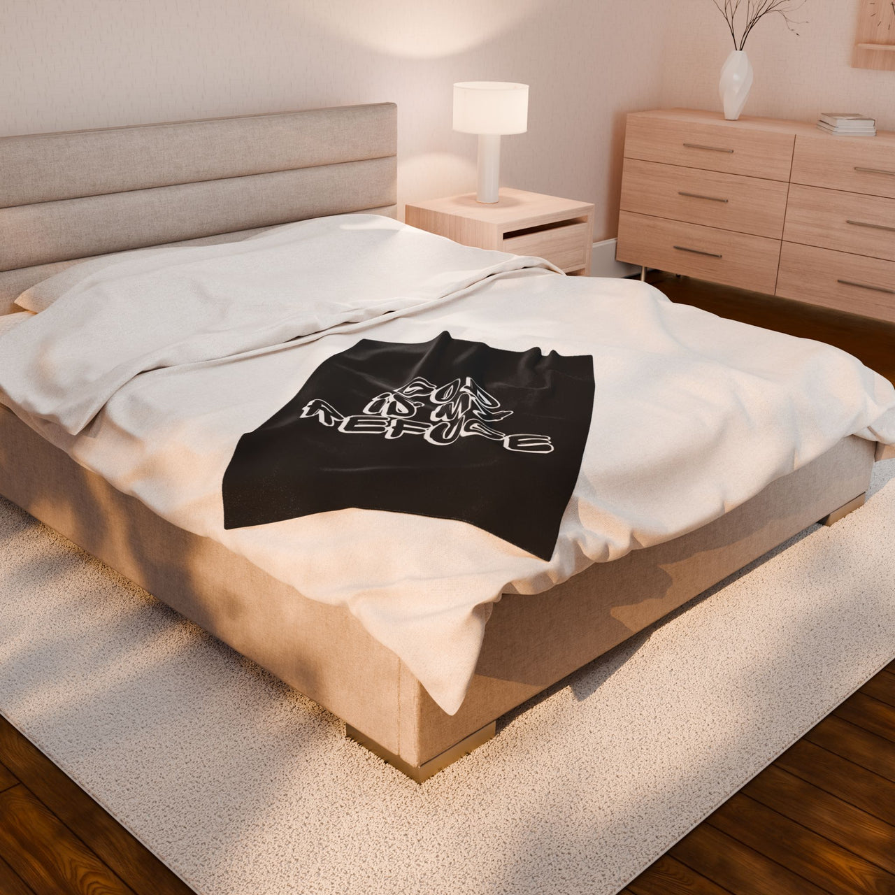 God Is My Refuge Velveteen Plush Blanket
