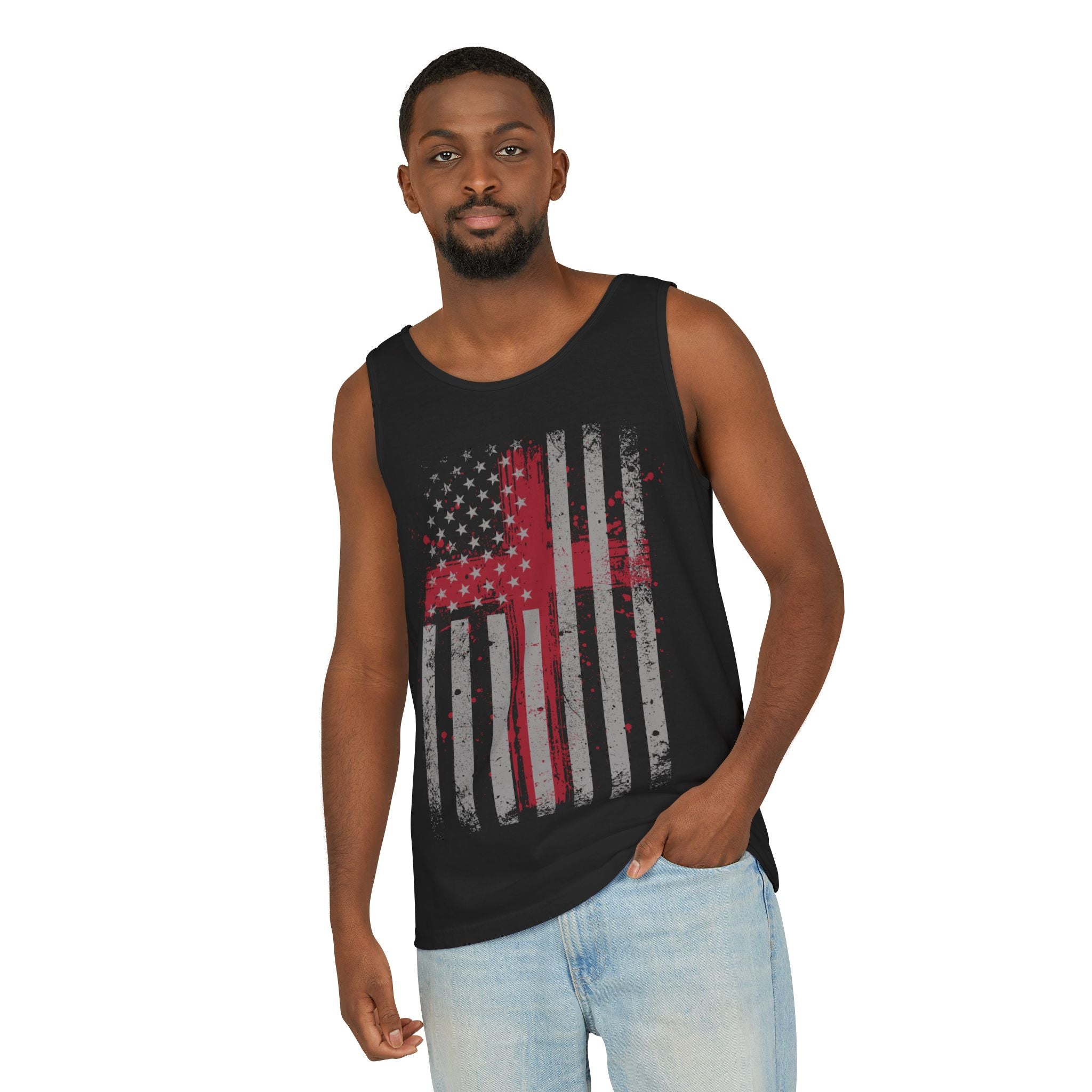 Flag With Cross Unisex Relaxed Fit Tank