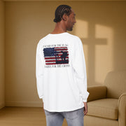 I Stand for the Flag, I Kneel for the Cross Unisex Relaxed Fit Long Sleeve T-Shirt - My Faith My Father