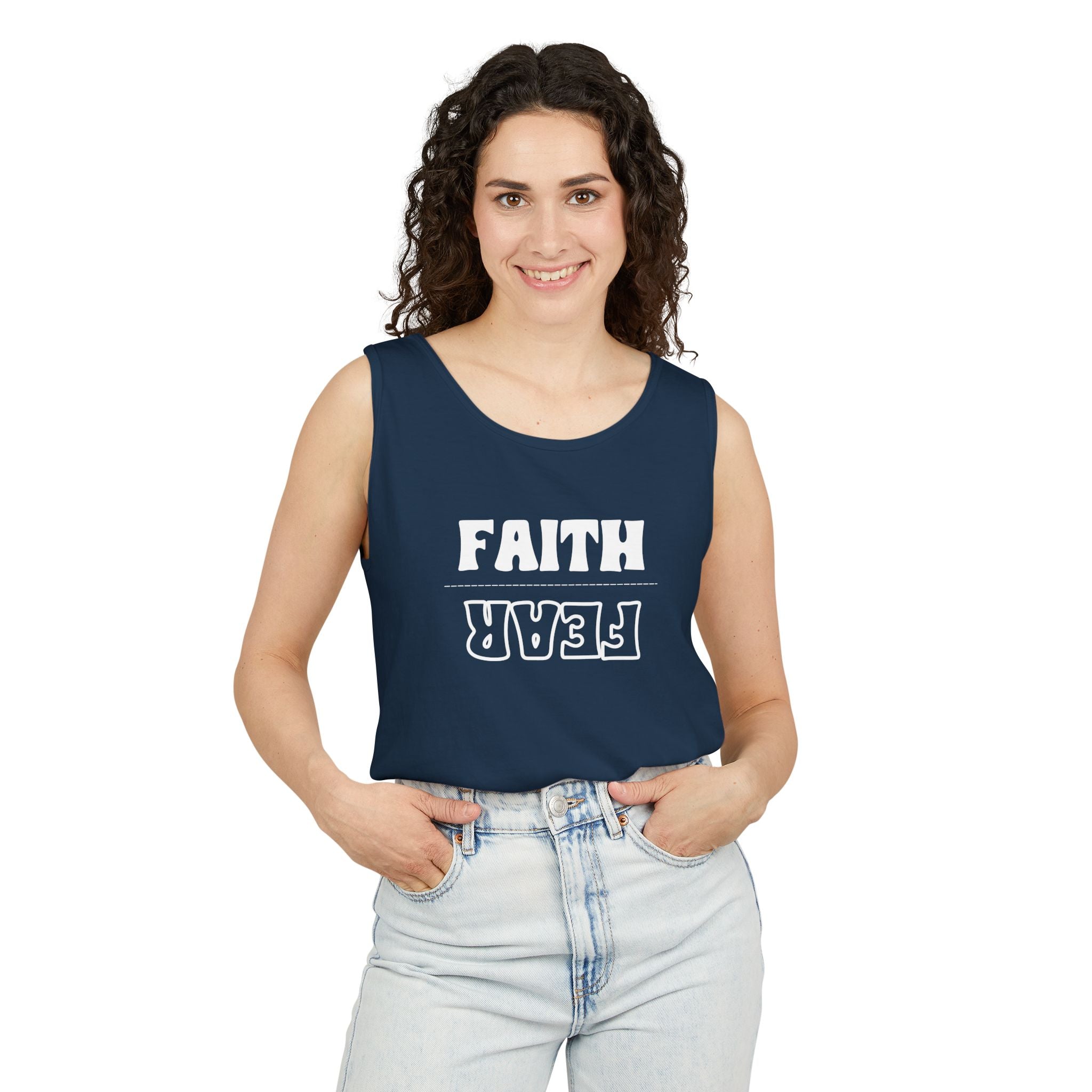 Faith Over Fear Unisex Tank Top, Inspirational Tank Top, Gender Neutral Muscle Tee, Religious Apparel, Christian Clothing