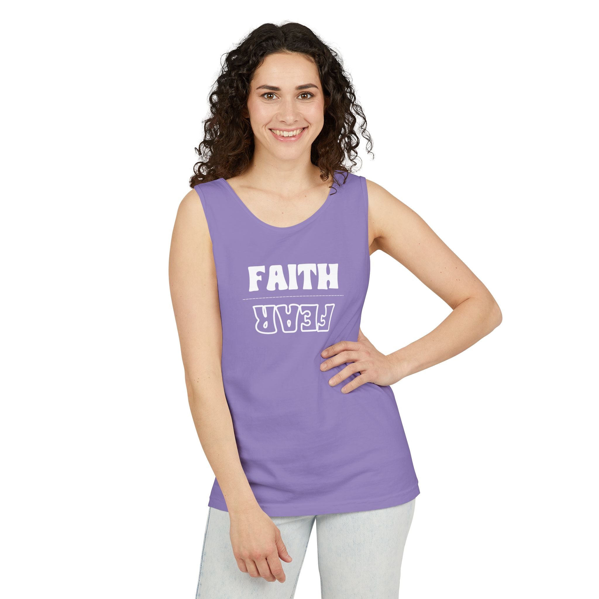 Faith Over Fear Unisex Tank Top, Inspirational Tank Top, Gender Neutral Muscle Tee, Religious Apparel, Christian Clothing