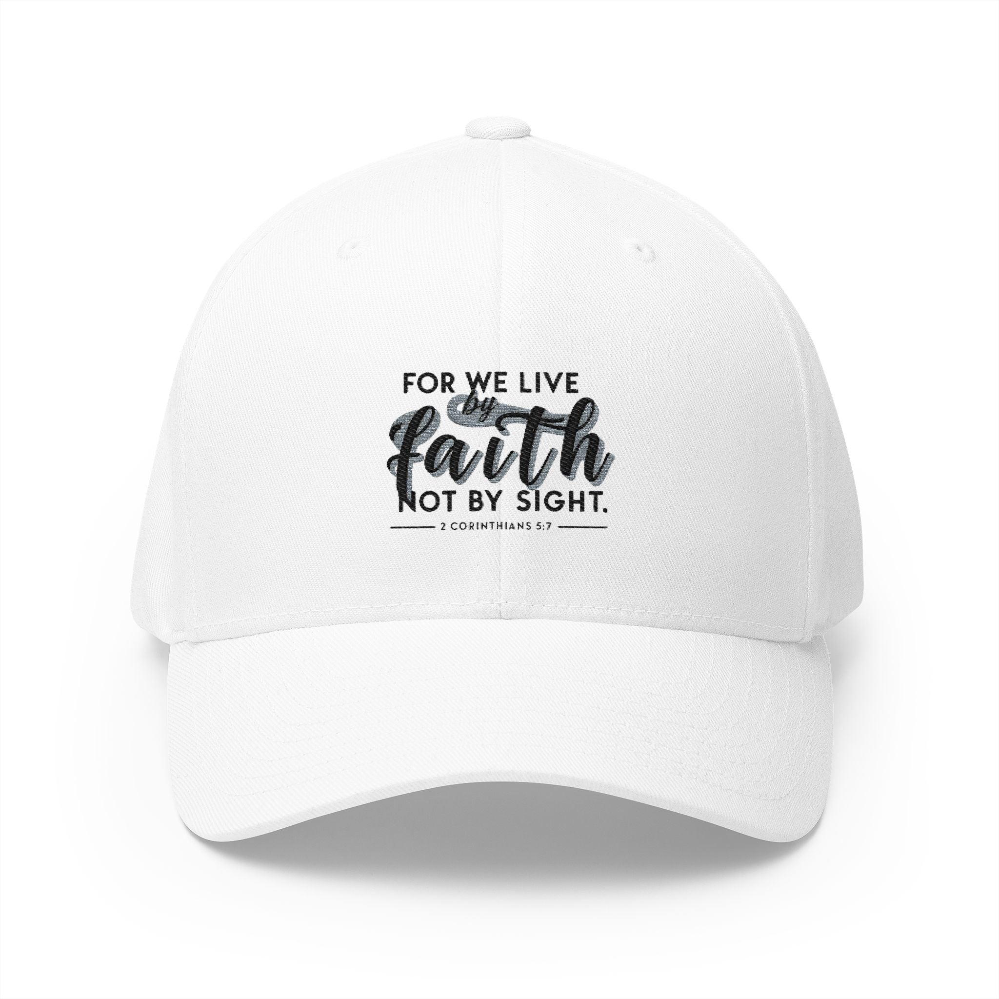 For We Live By Faith Flexfit Hat