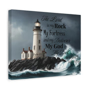 Psalm 18:2 Lighthouse Matte Canvas Wall Art - My Faith My Father