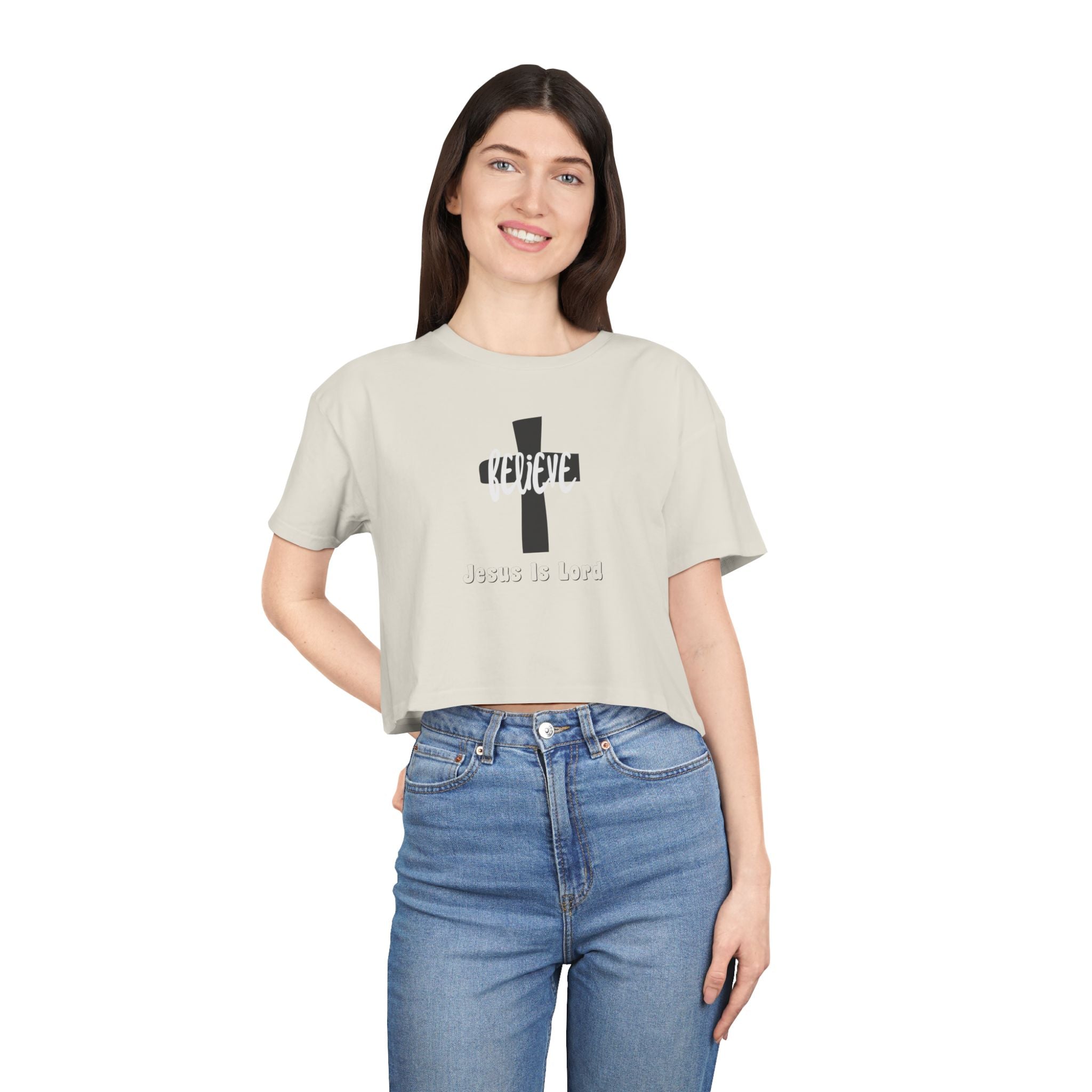 Believe Jesus Is Lord Women's Crop Tee