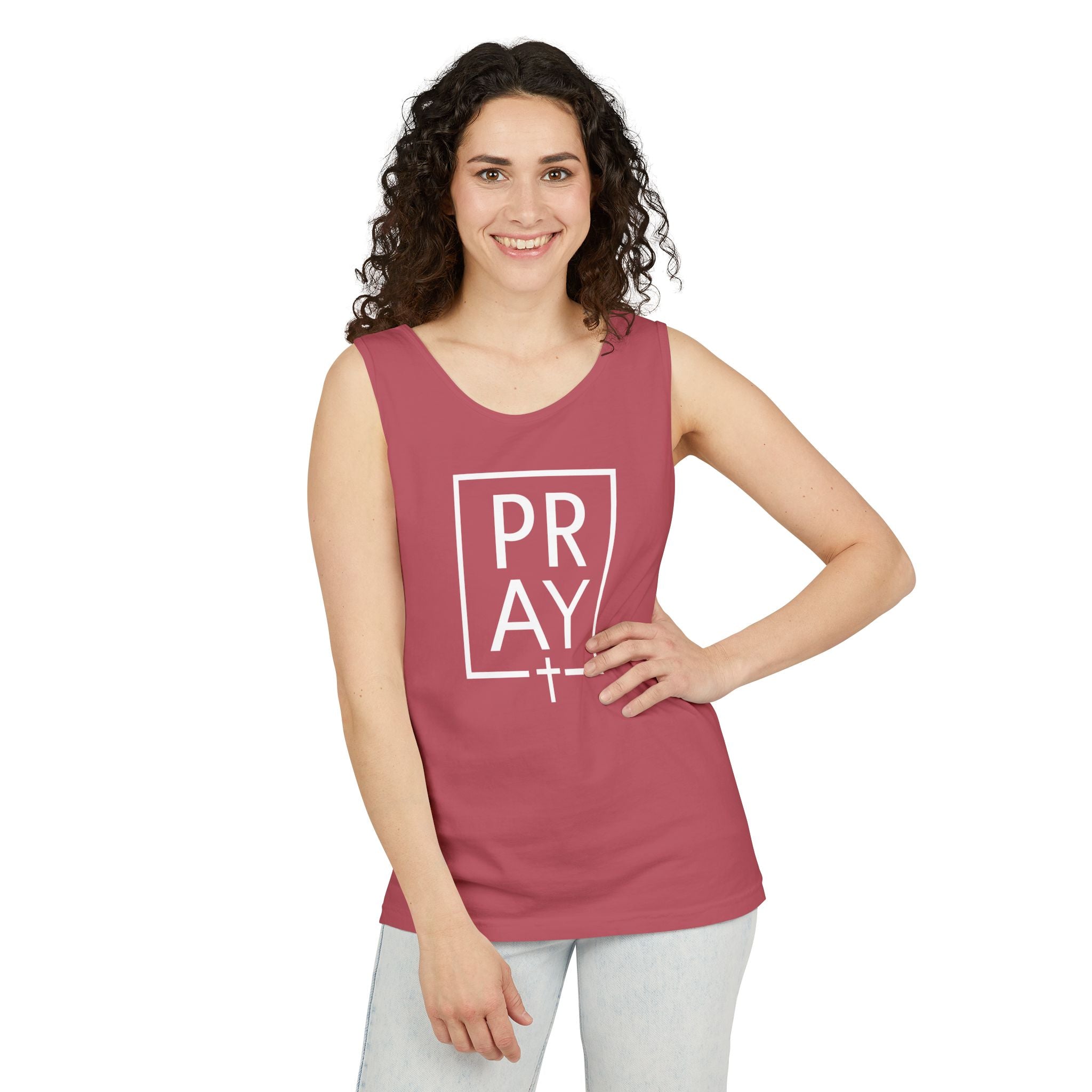 Pray + Cross Unisex Relaxed Fit Tank Top