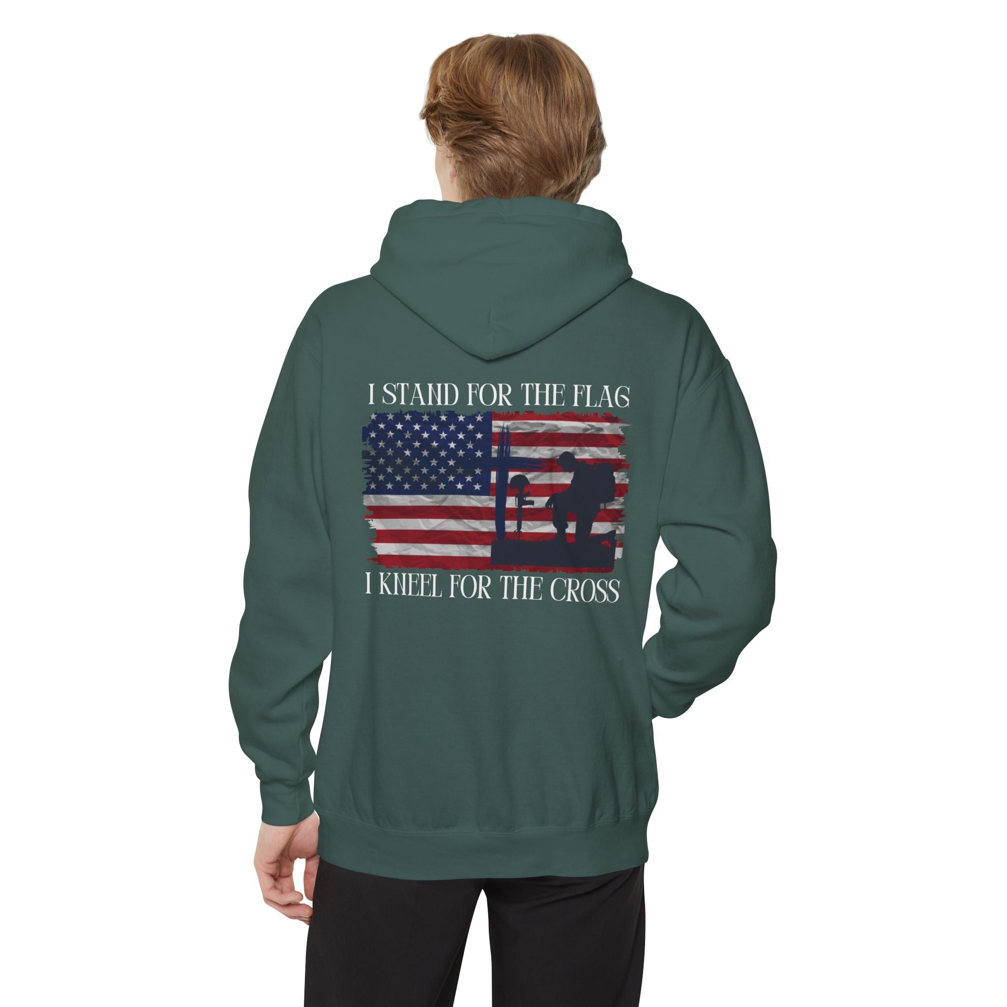 I Stand for the Flag, I Kneel for the Cross Unisex Relaxed Fit Hoodie