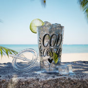 God Loves You 16oz Sunsplash Tumbler With Straw - My Faith My Father