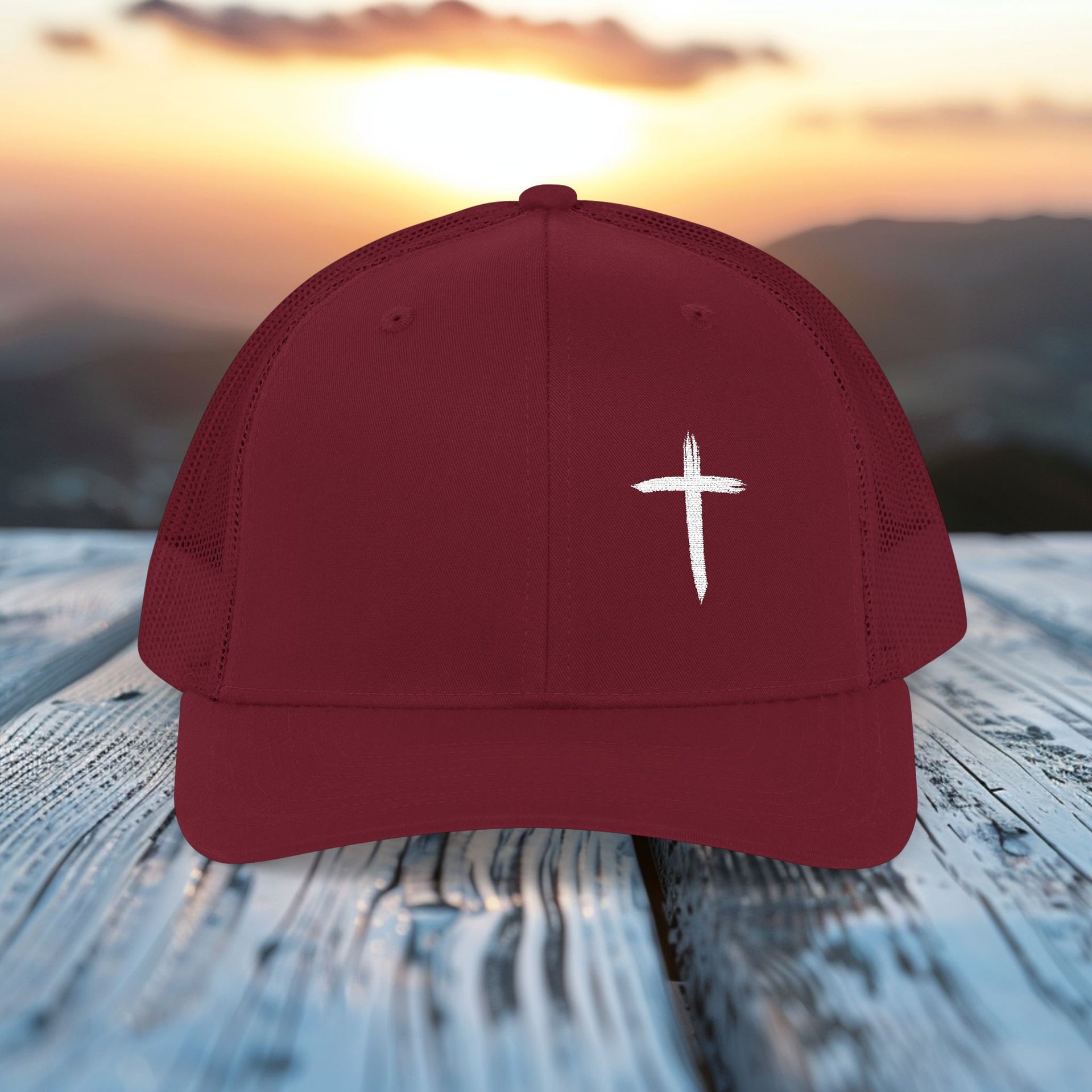 White Cross Snapback Trucker Cap (Embroidery) - My Faith My Father