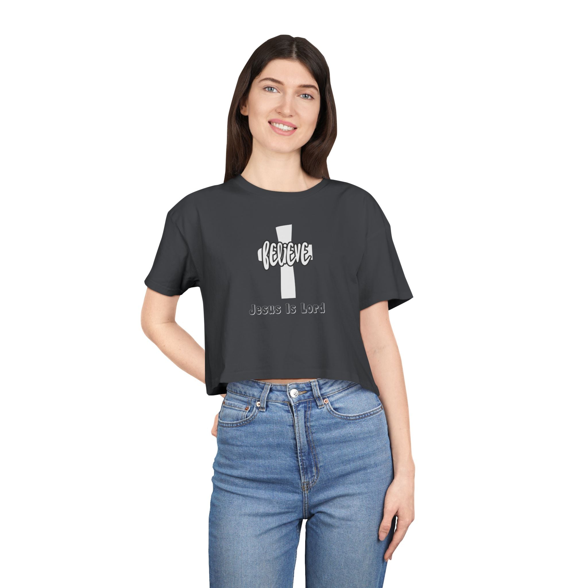 Believe Jesus Is Lord Women's Crop Tee