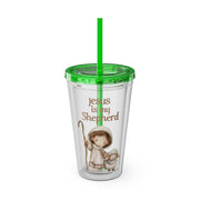 Jesus Is My Shepherd Sunsplash 16oz Tumbler With Straw - My Faith My Father