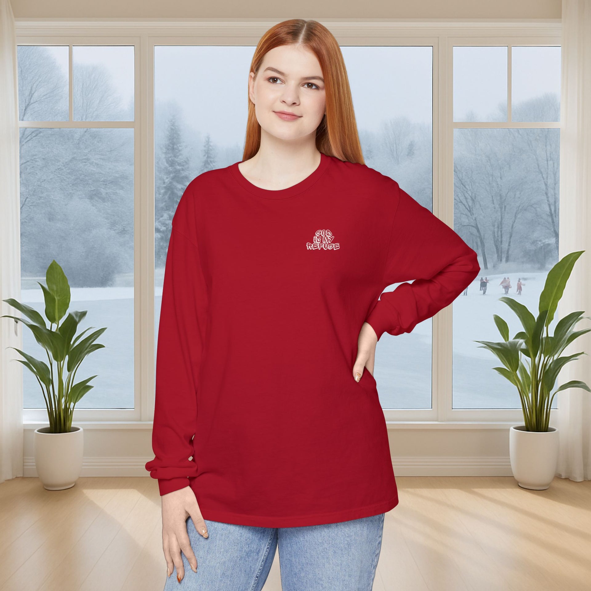 God is My Refuge Unisex Relaxed Fit Long Sleeve T-Shirt - My Faith My Father