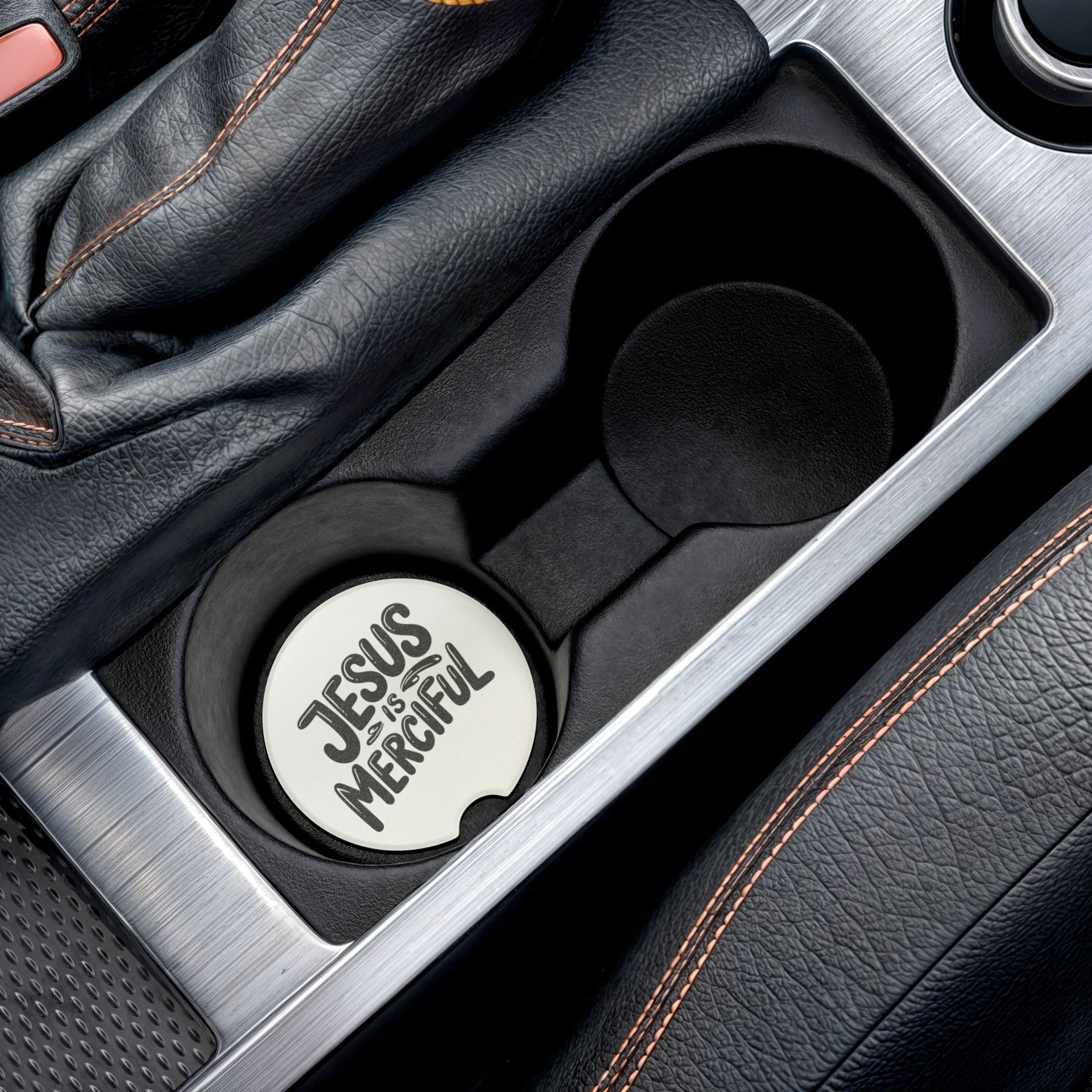 Jesus Is Merciful Soapstone Car Coaster - My Faith My Father