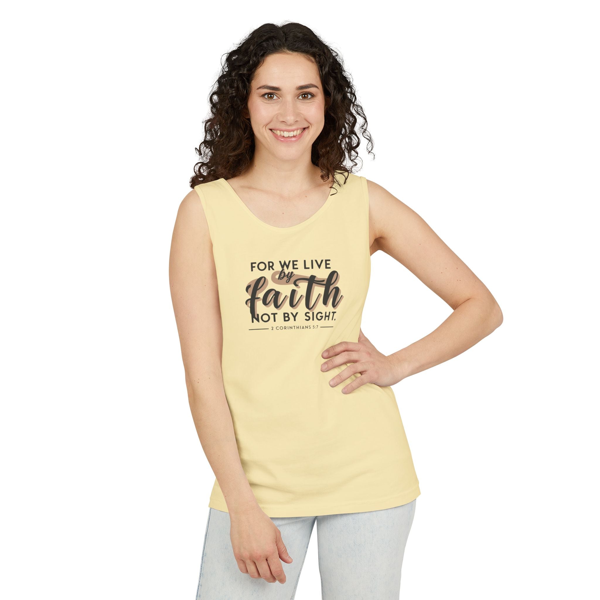 For We Live By Faith Unisex Tank Top, Faithful Tank Top, Religious Muscle Tee, Christian Inspirational Tank Top,