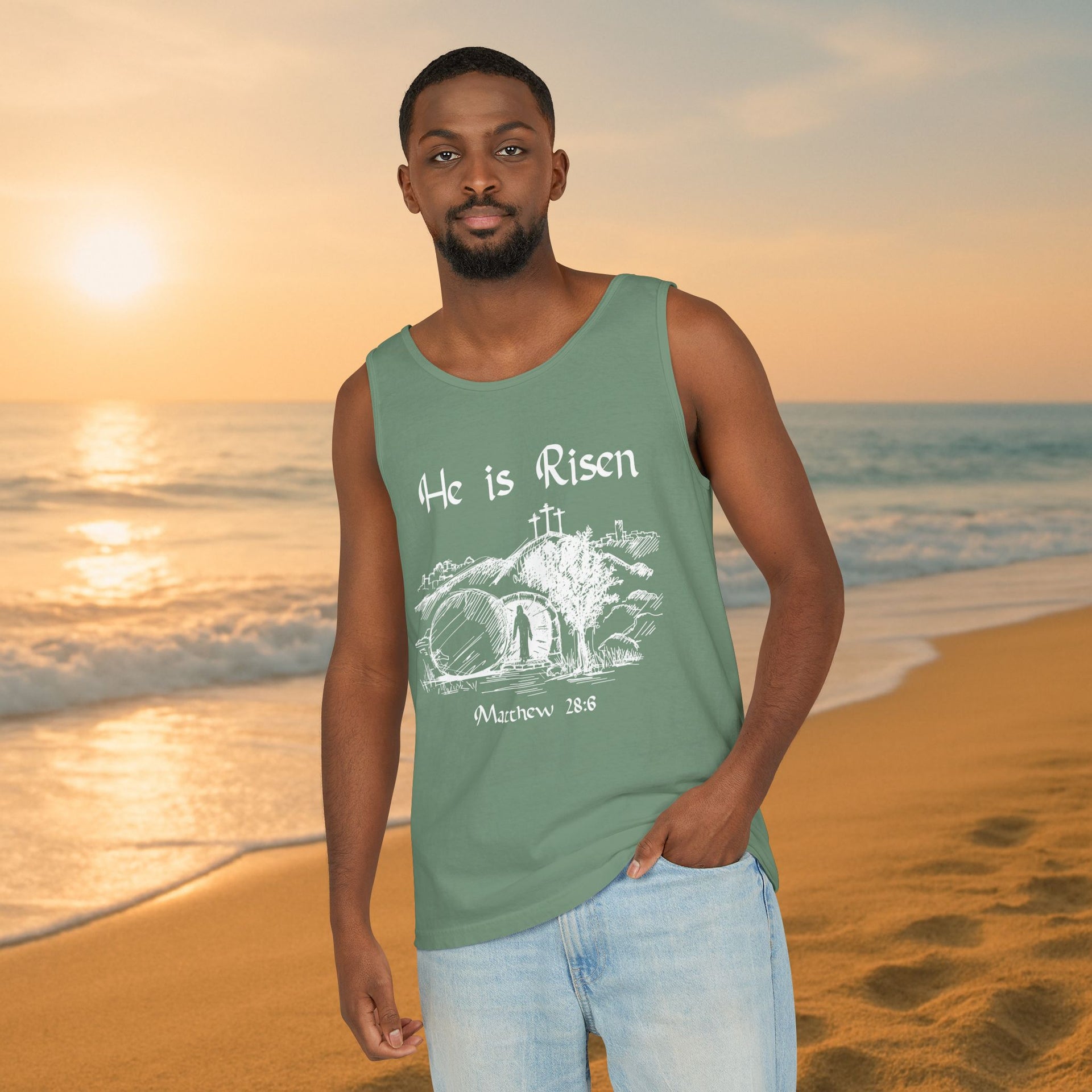 He Is Risen Unisex Relaxed Fit Tank Top - My Faith My Father