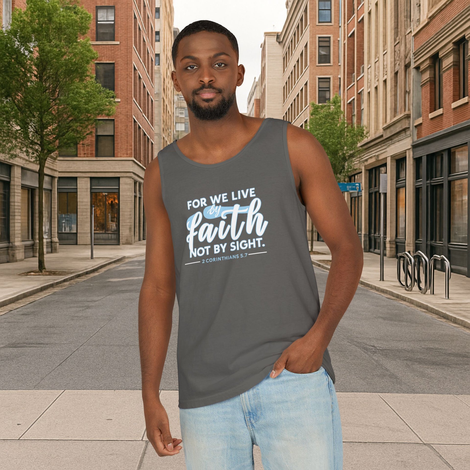 For We Live By Faith Unisex Relaxed Fit Tank Top - My Faith My Father