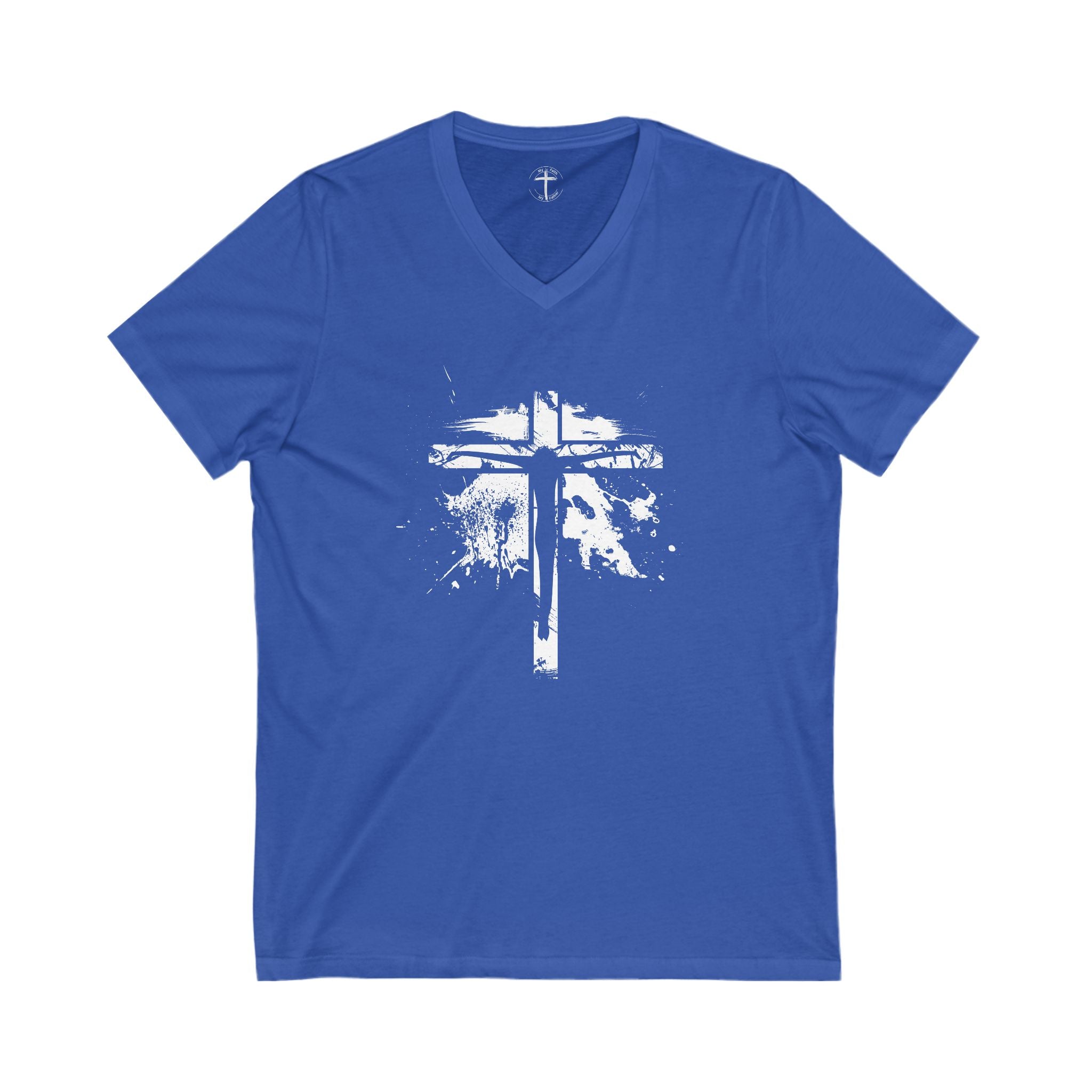 Jesus On Cross Unisex V-Neck T-Shirt