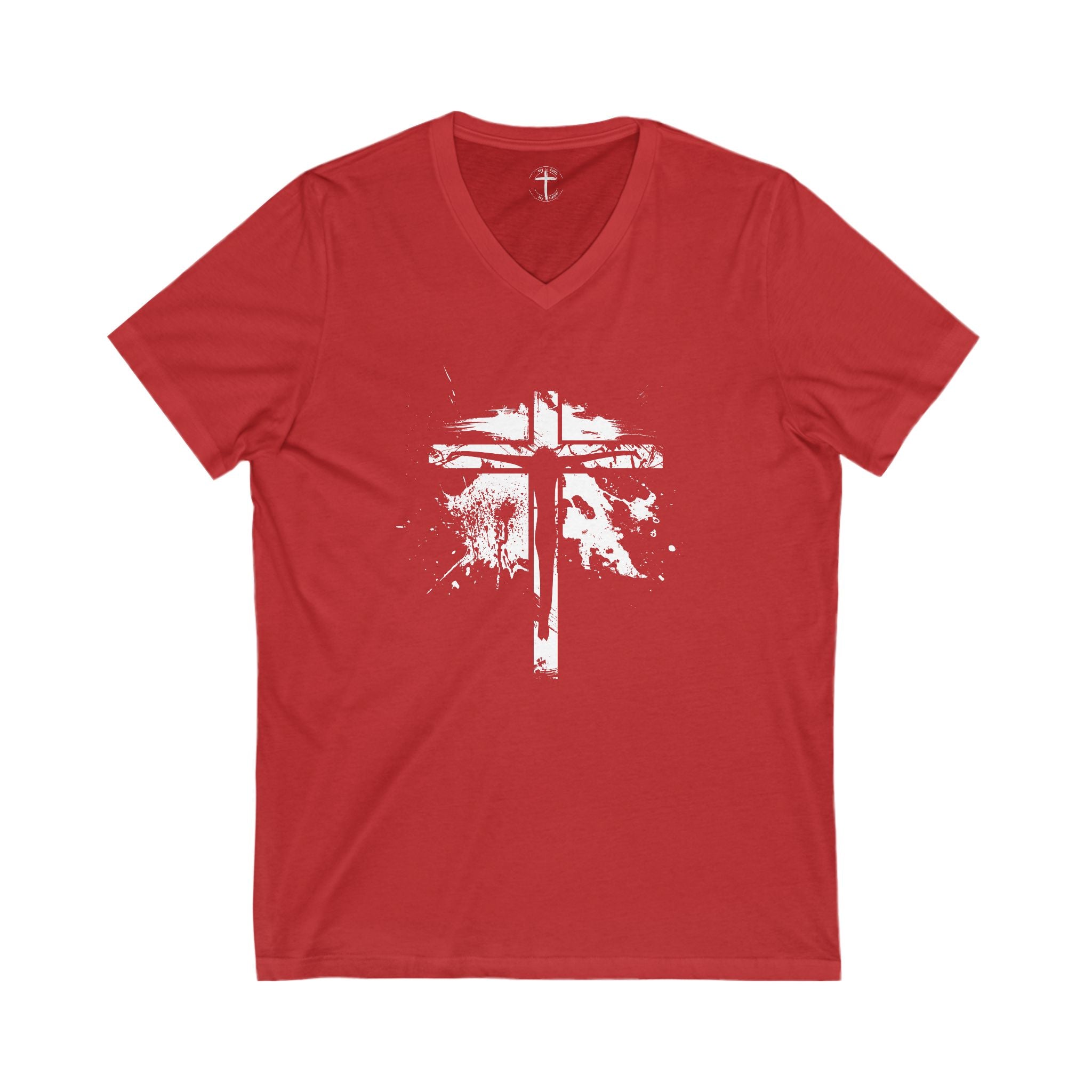 Jesus On Cross Unisex V-Neck T-Shirt