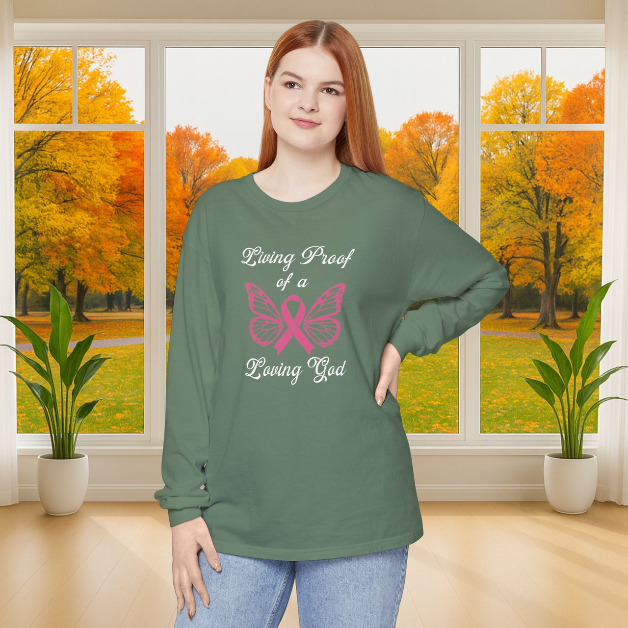 Living Proof Of A Loving God Butterfly Unisex Relaxed Fit Long Sleeve T-Shirt - My Faith My Father