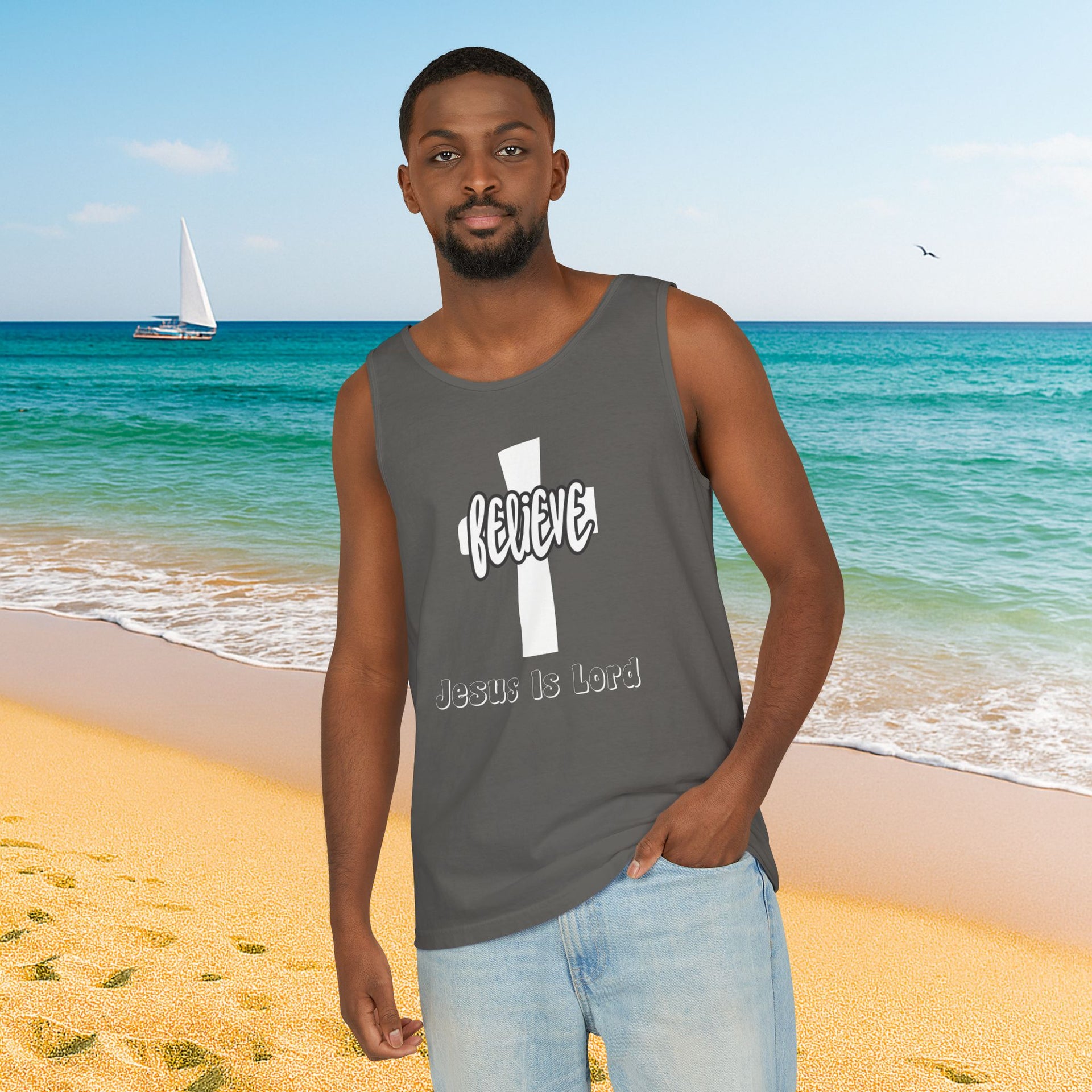 Believe Jesus Is Lord Unisex Relaxed Fit Tank Top - My Faith My Father
