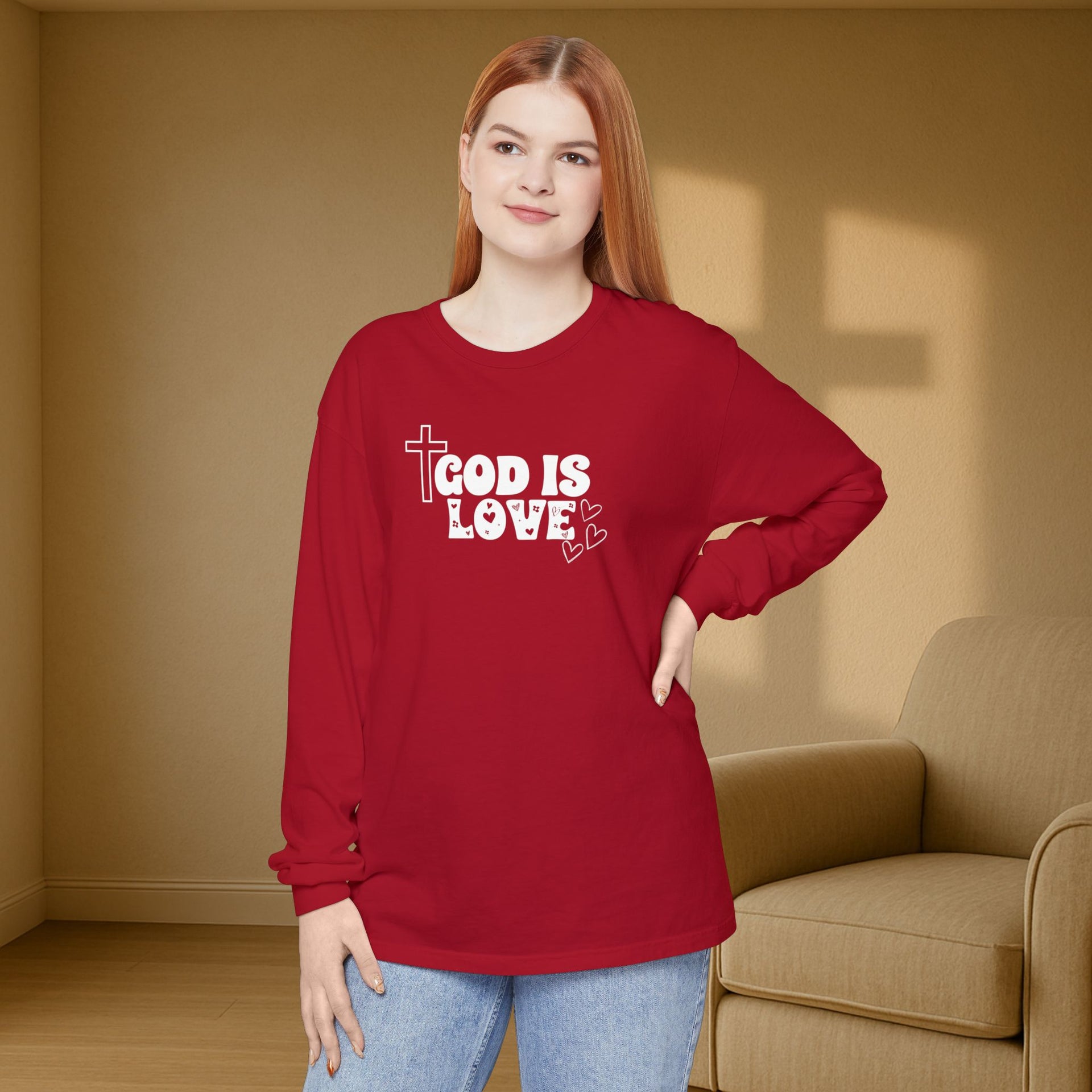 God is Love Unisex Relaxed Fit Long Sleeve T-Shirt - My Faith My Father