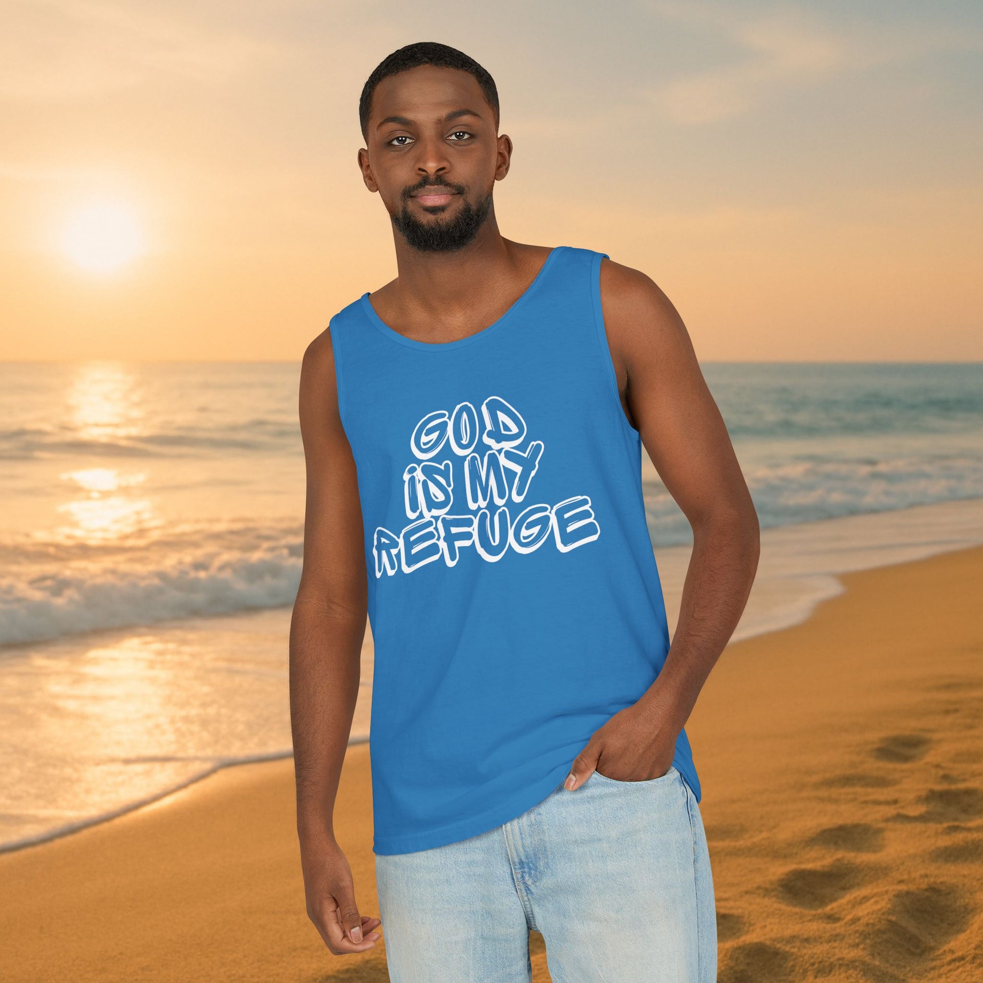 God is My Refuge Unisex Relaxed Fit Tank Top - My Faith My Father