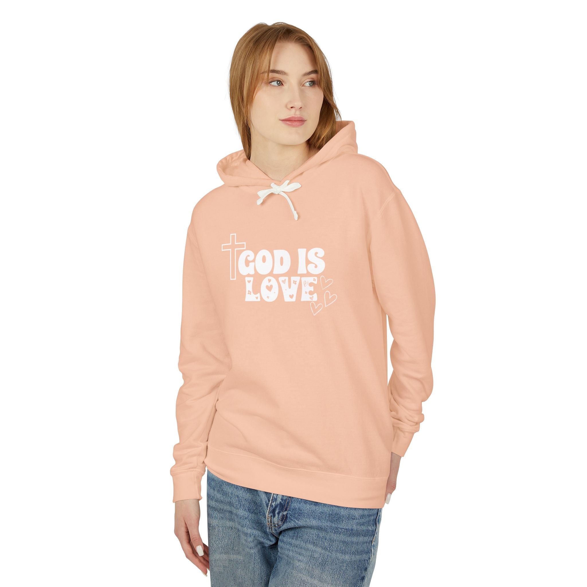 God Is Love Unisex Lightweight Hooded Sweatshirt