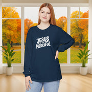 Jesus is Merciful Unisex Relaxed Fit Long Sleeve T-Shirt - My Faith My Father