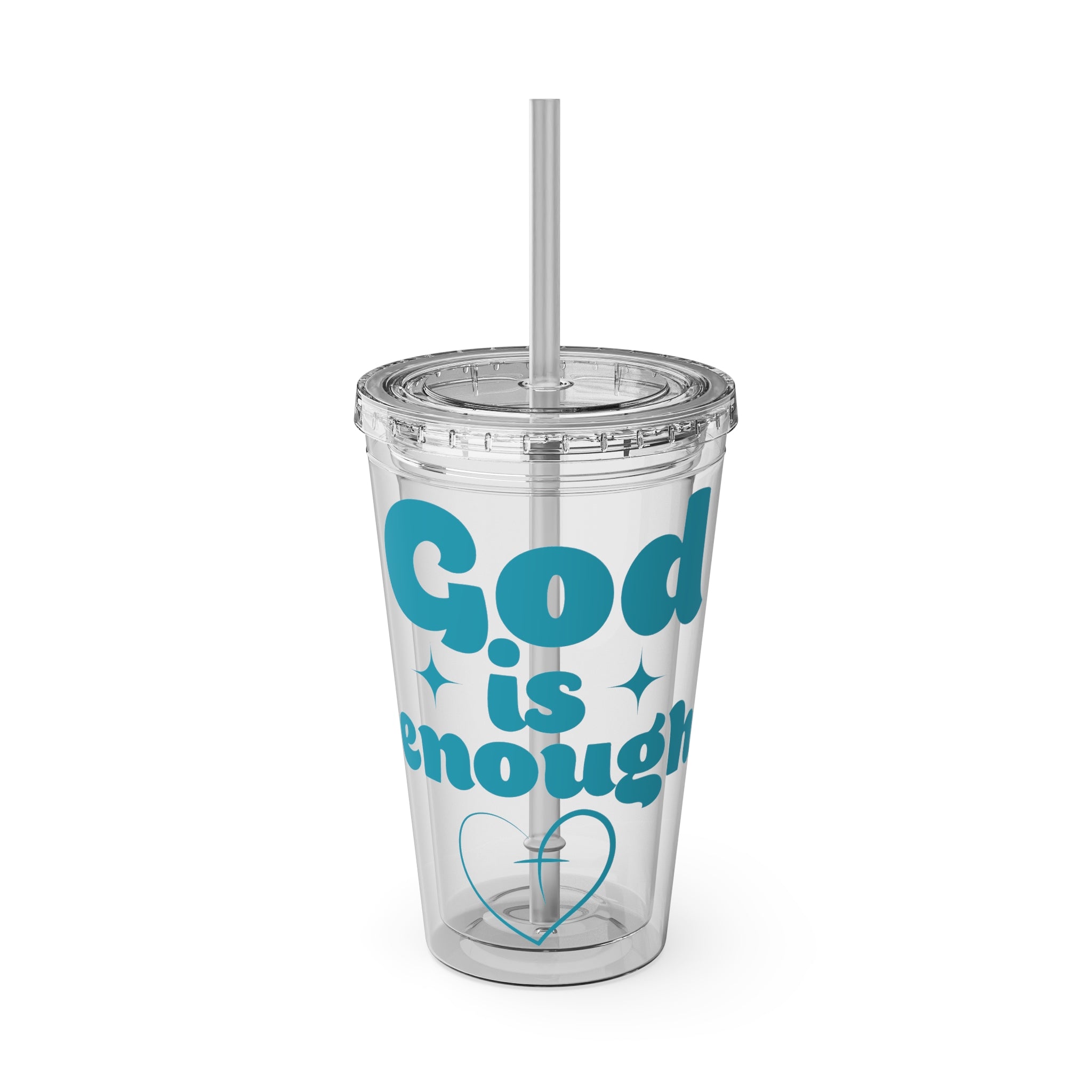 God Is Enough Sunsplash 16oz Tumbler With Straw