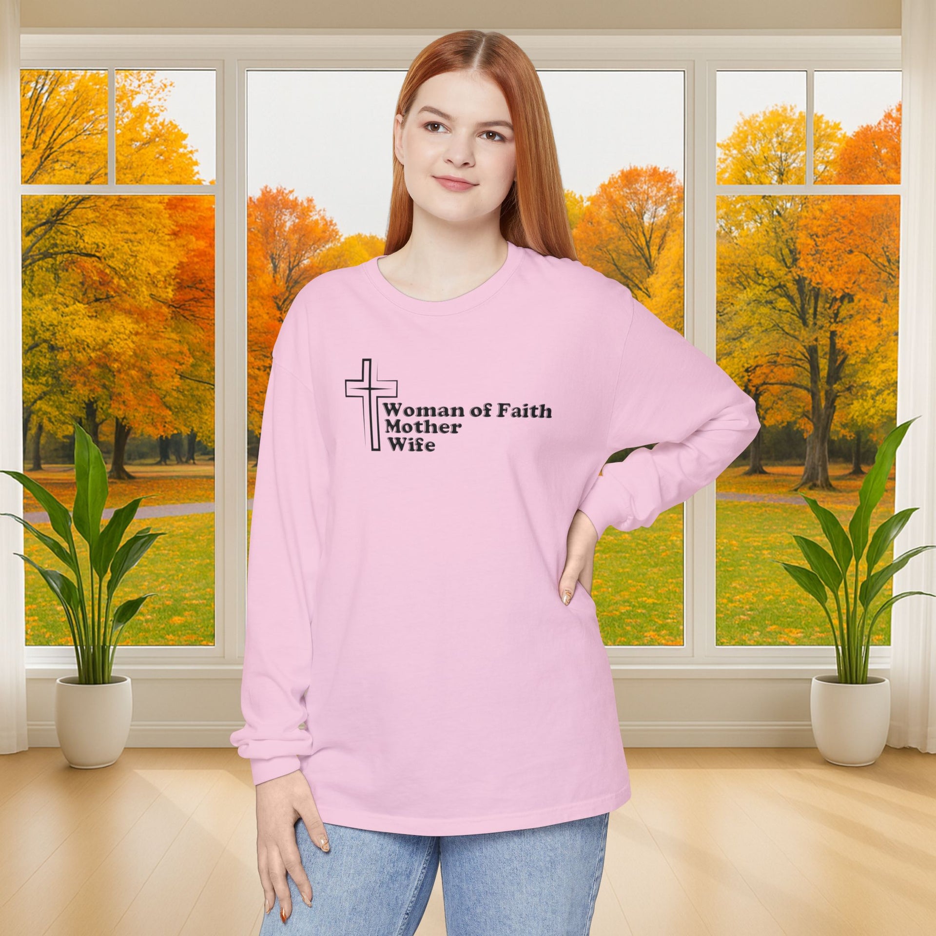 Woman of Faith, Mother, Wife Unisex Relaxed Fit Long Sleeve T-Shirt - My Faith My Father