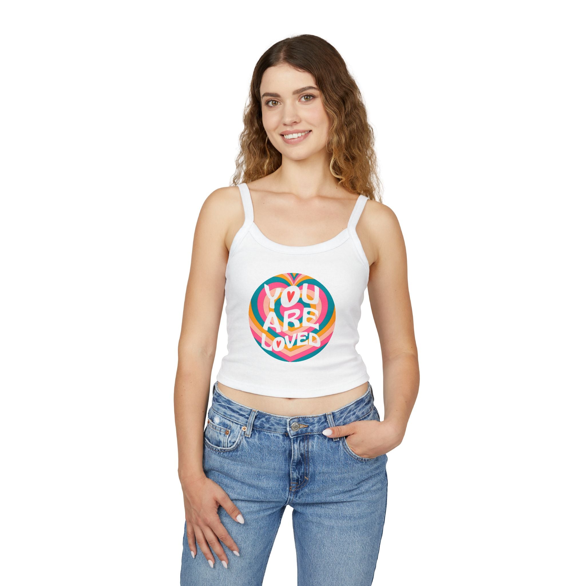 You Are Loved Retro Women's Spaghetti Strap Tank Top