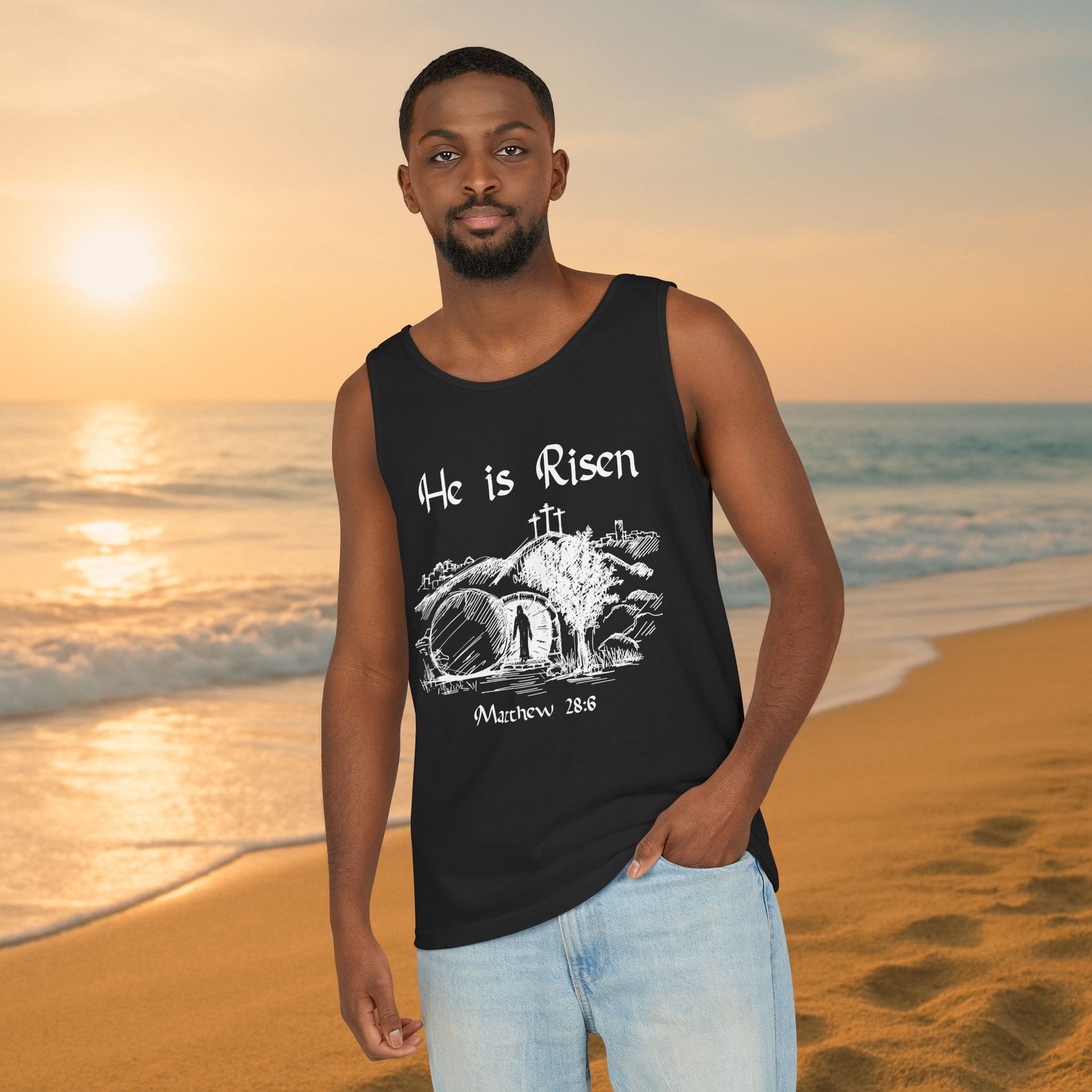 He Is Risen Unisex Relaxed Fit Tank Top - My Faith My Father