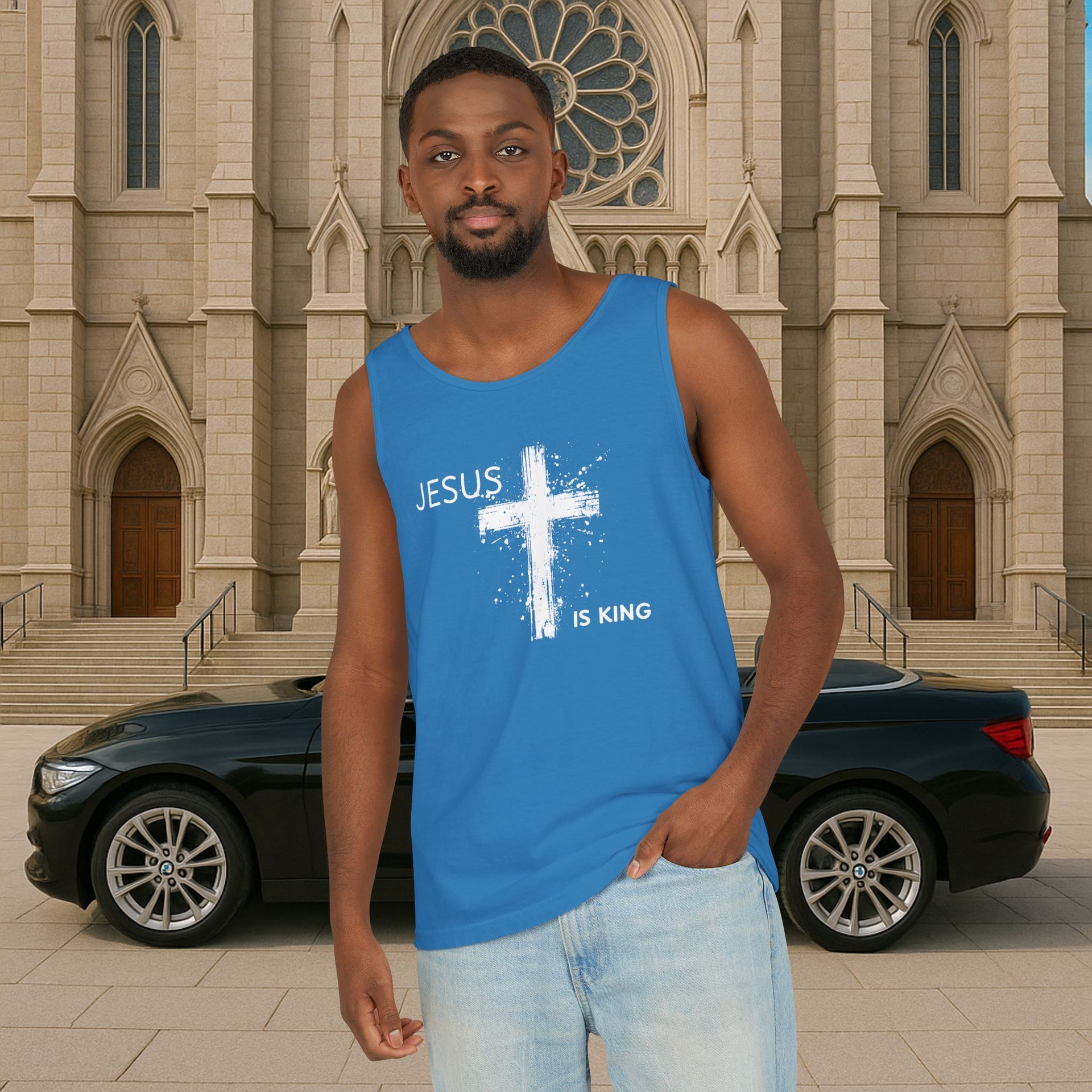 Jesus Is King Unisex Relaxed Fit Tank Top - My Faith My Father