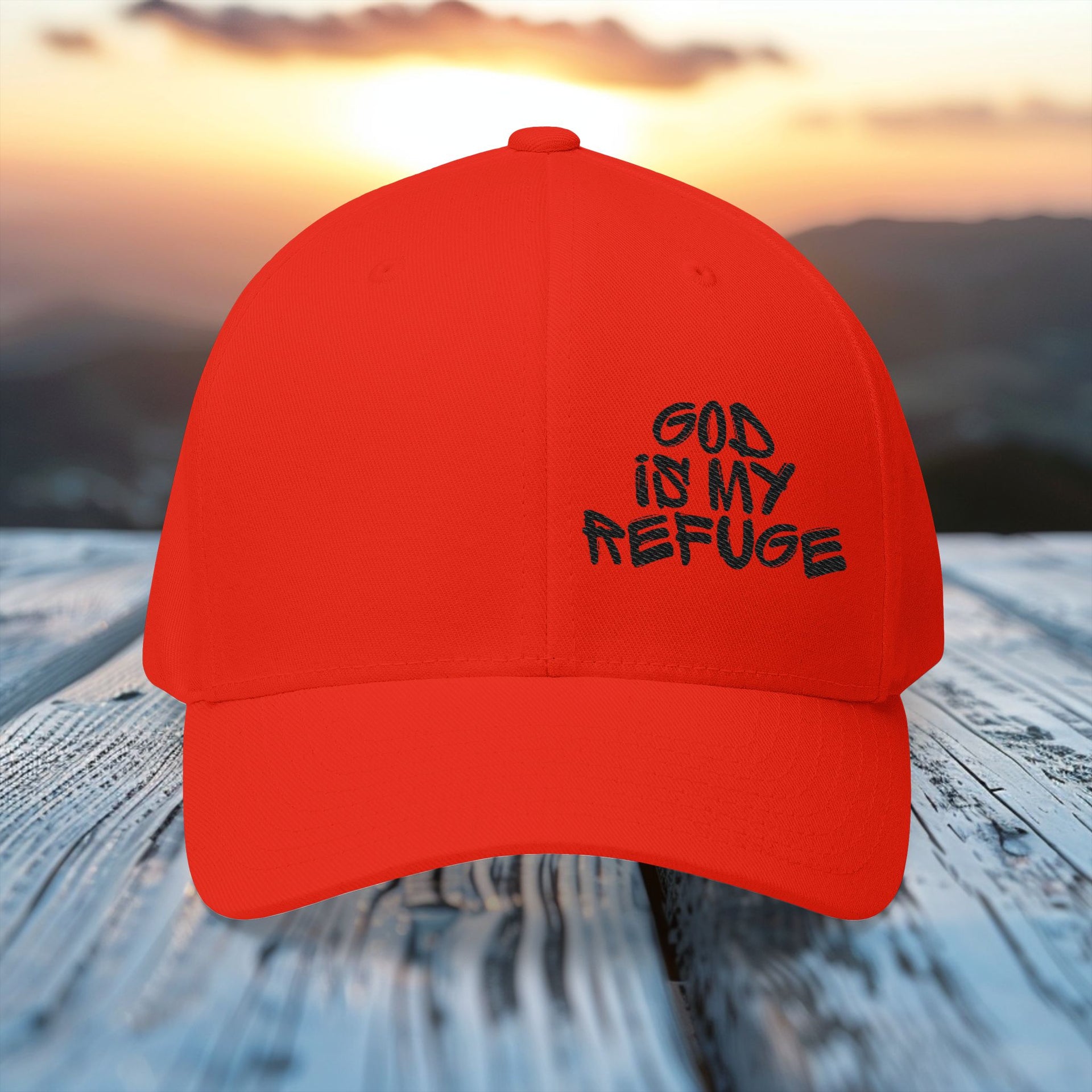 God Is My Refuge – Christian Flexfit Hat - My Faith My Father