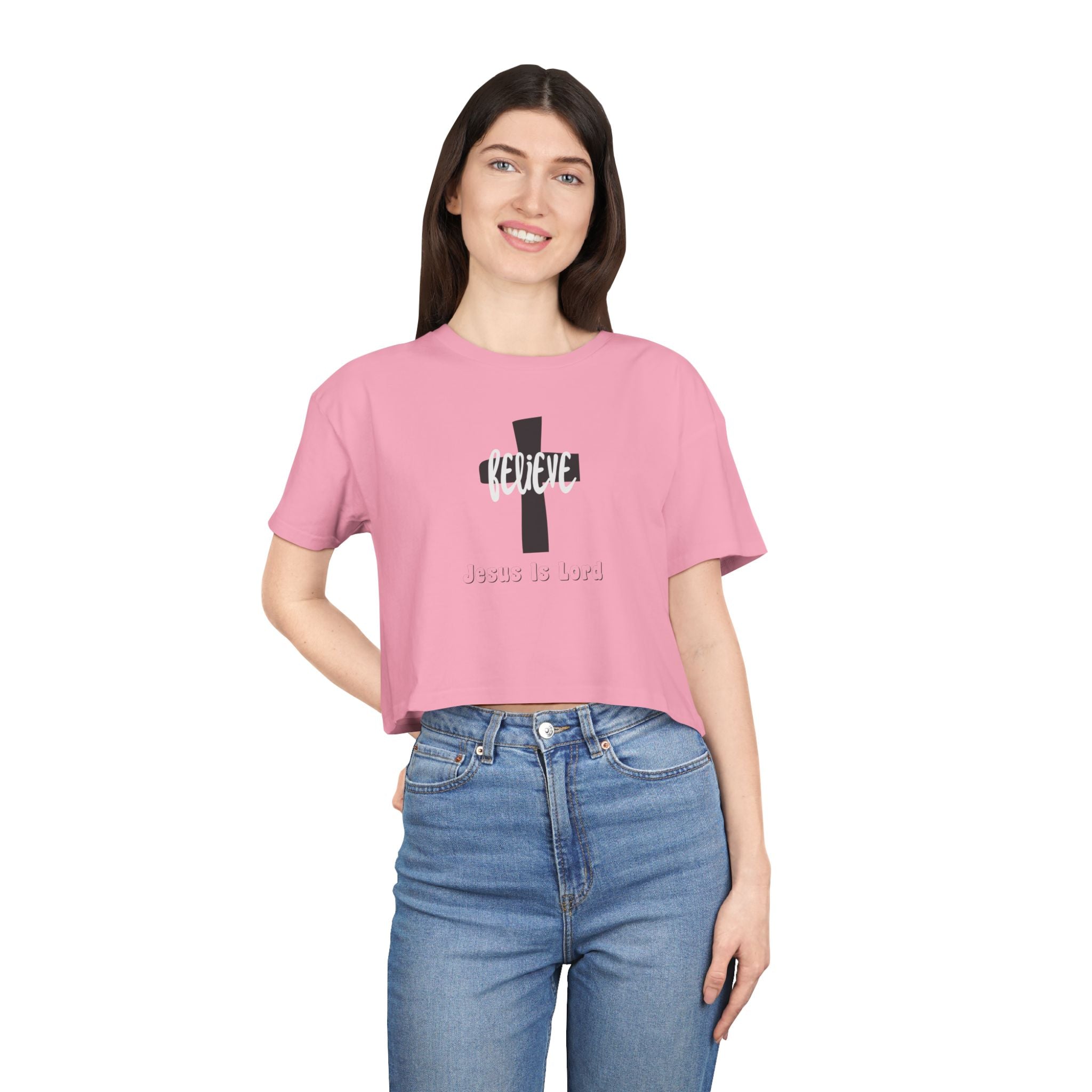 Believe Jesus Is Lord Women's Crop Tee
