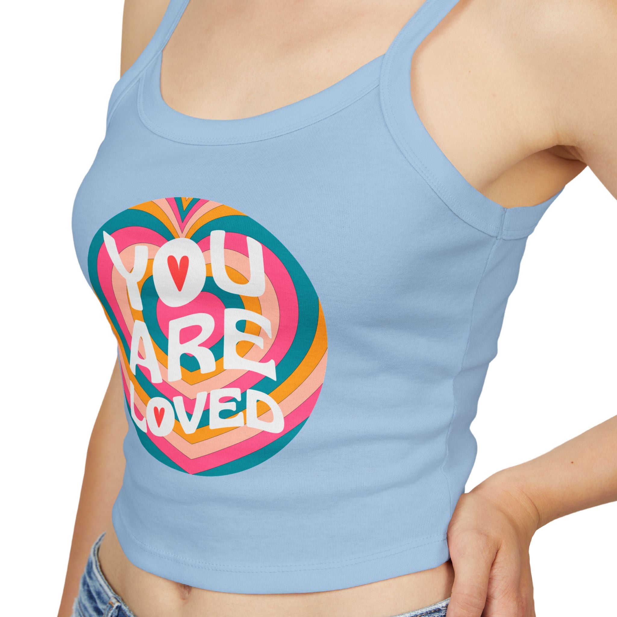 You Are Loved Retro Women's Spaghetti Strap Tank Top