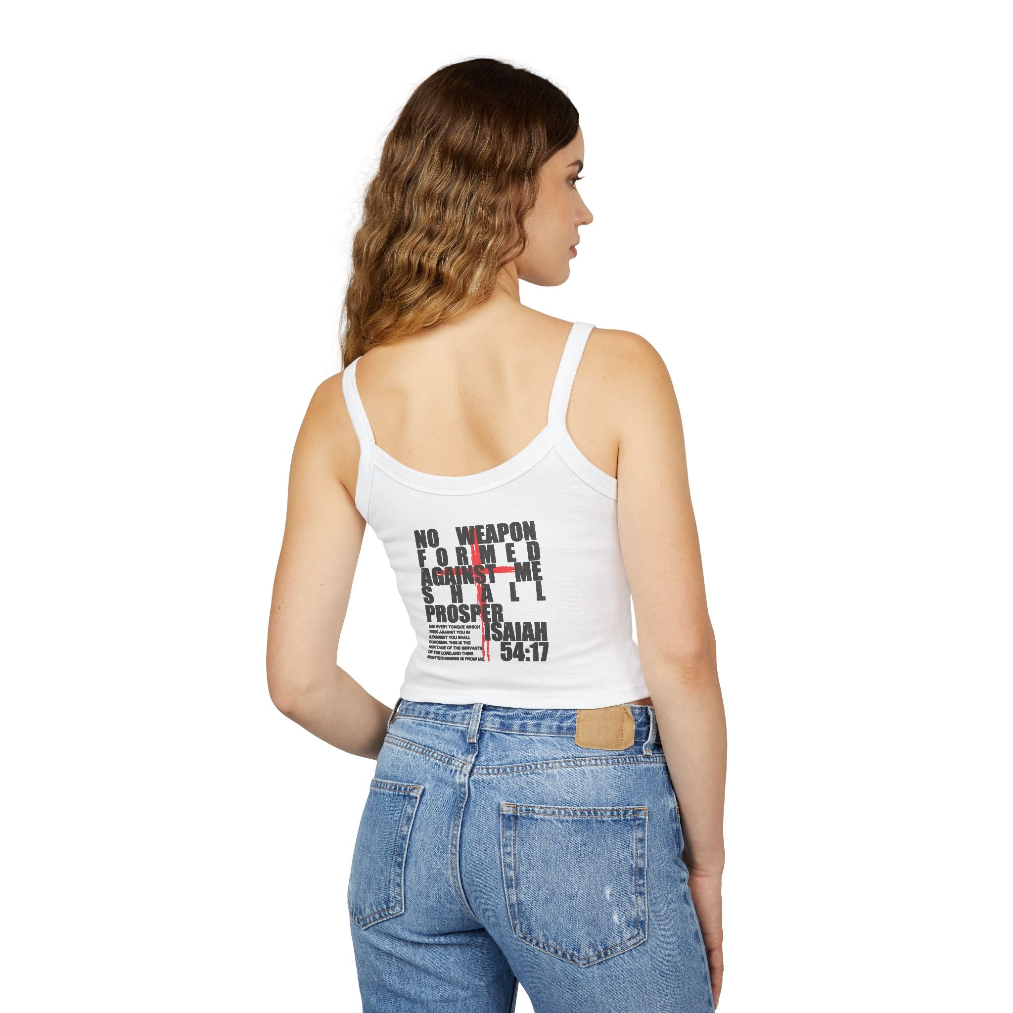 Isaiah 54:17 No Weapon Formed Against Me Women's Spaghetti Strap Tank Top