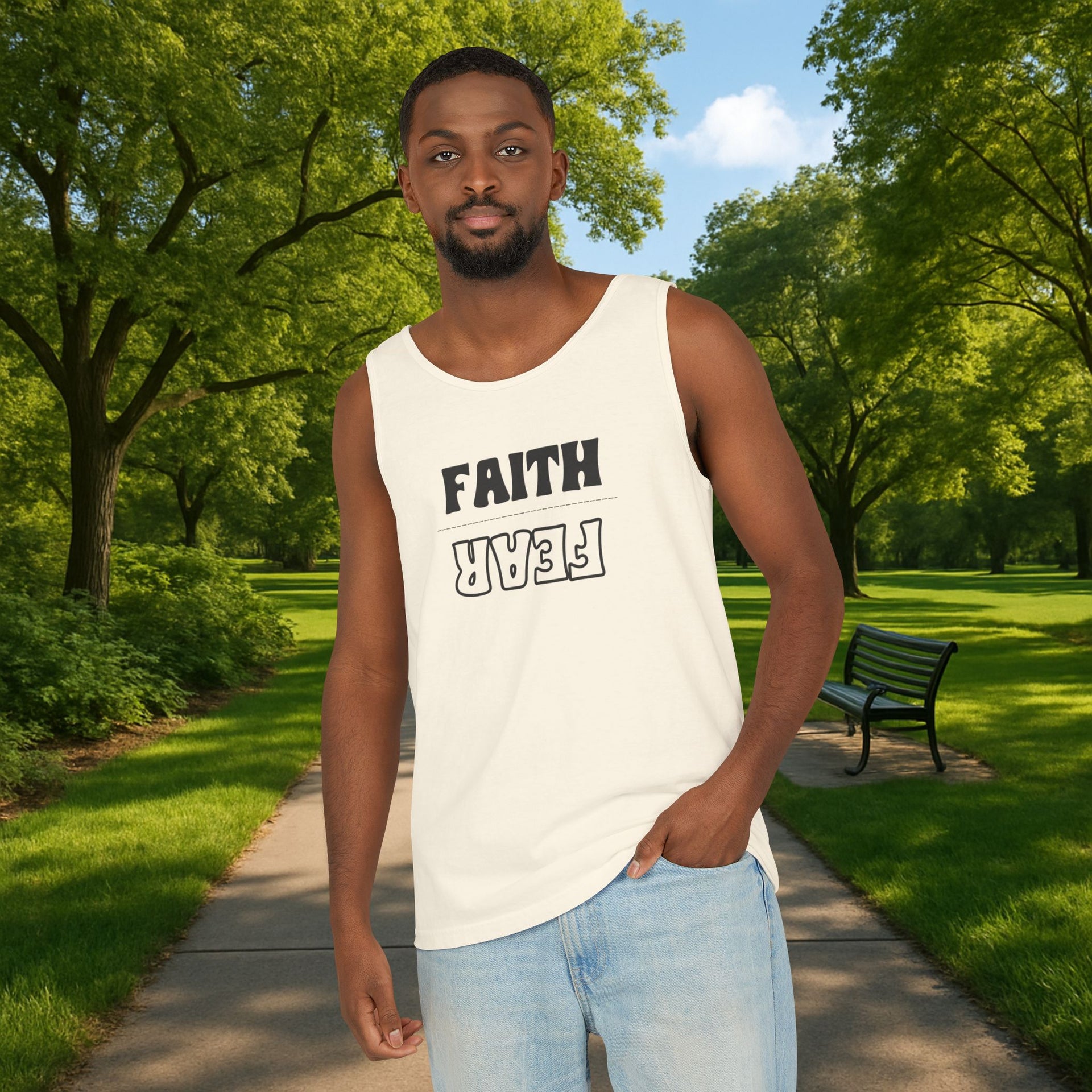 Faith Over Fear Unisex Relaxed Fit Tank Top - My Faith My Father