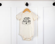 God Loves You Onesie Faith Based  Infant Jersey One Piece - My Faith My Father