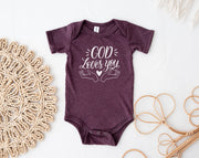 God Loves You Onesie Faith Based  Infant Jersey One Piece - My Faith My Father