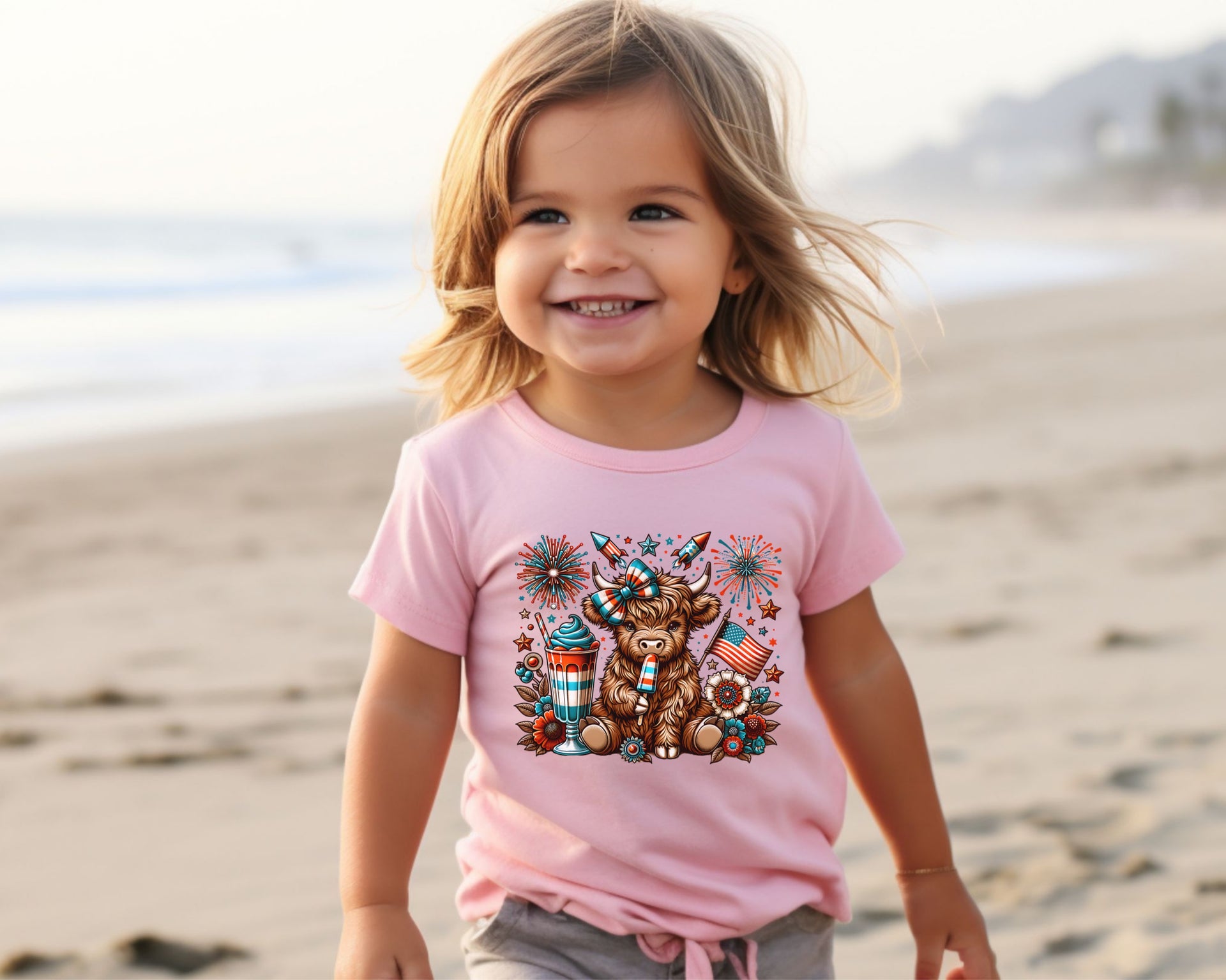 July 4th Cow Toddler T-Shirt - My Faith My Father