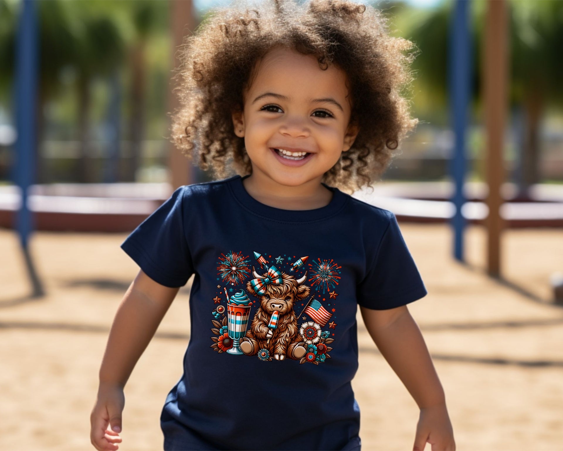 July 4th Cow Toddler T-Shirt - My Faith My Father