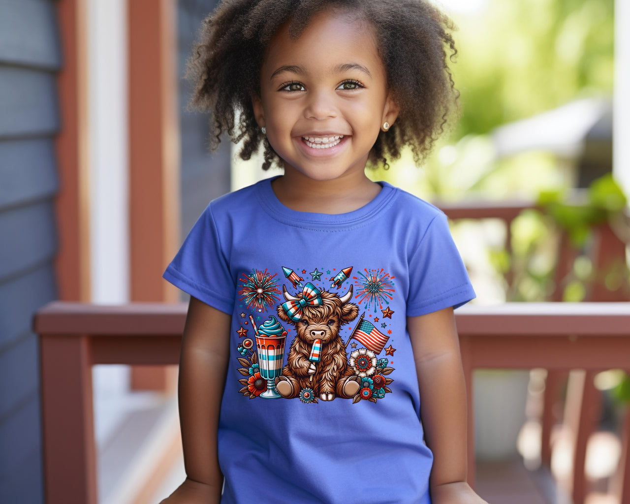 July 4th Cow Toddler T-Shirt - My Faith My Father