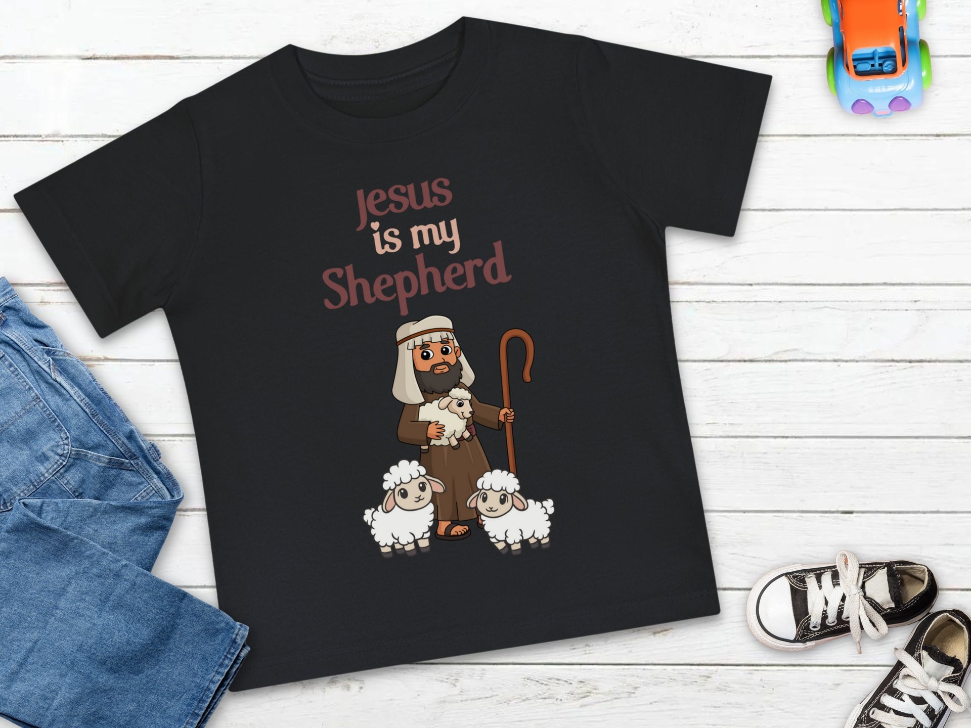 Jesus is My Shepherd Baby T-Shirt, Jesus is my Shepherd, Newborn Gift, Faith-Based Apparel, Toddler Christian Tees, Easter Outfit, Baby Shower Present - My Faith My Father