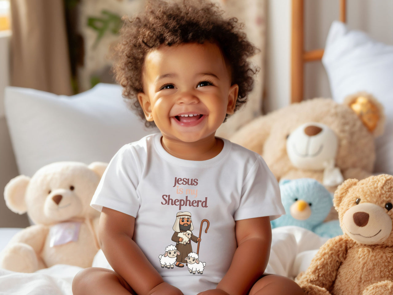 Jesus is My Shepherd Baby T-Shirt, Jesus is my Shepherd, Newborn Gift, Faith-Based Apparel, Toddler Christian Tees, Easter Outfit, Baby Shower Present - My Faith My Father