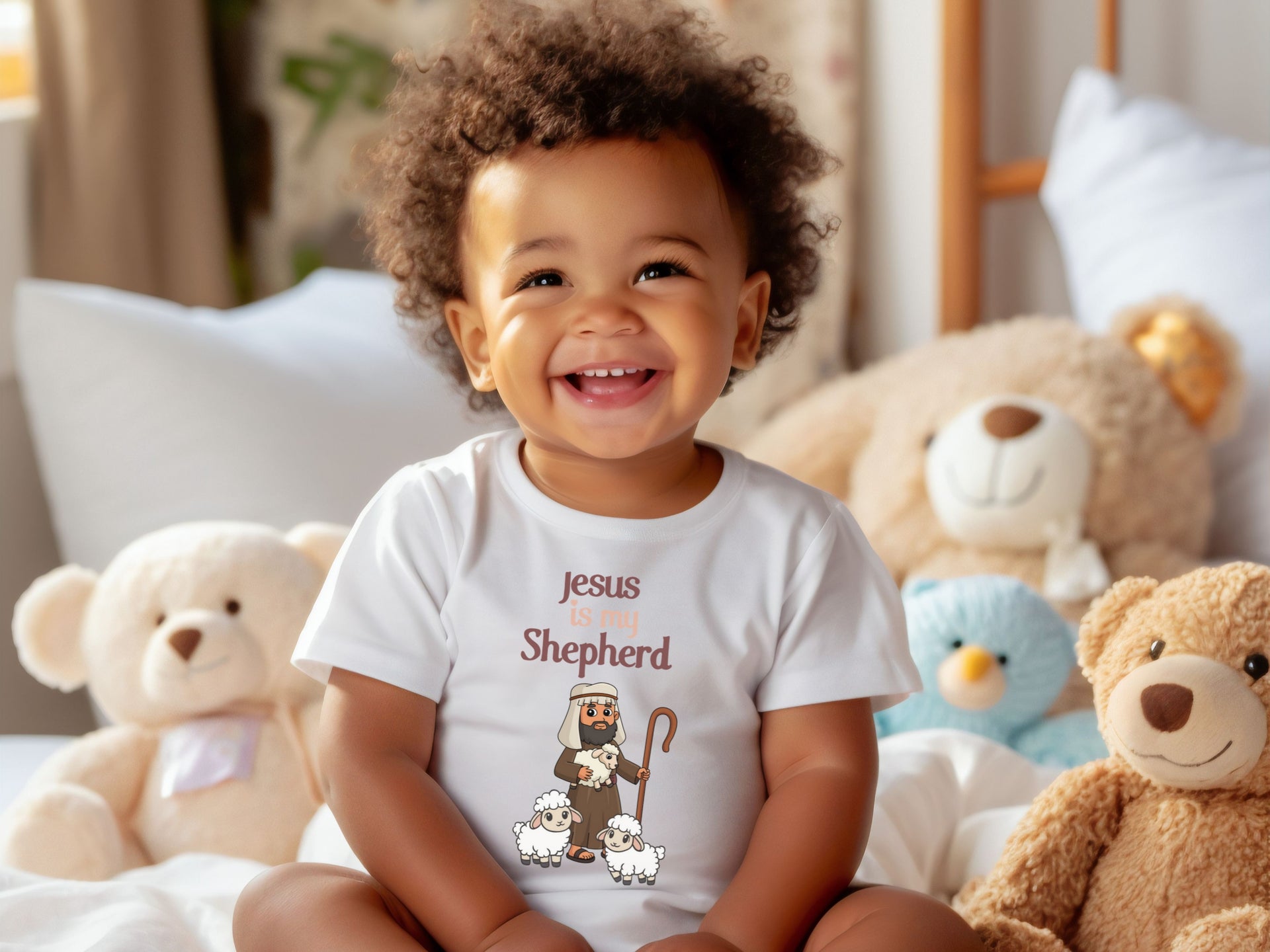 Jesus is My Shepherd Baby T-Shirt, Jesus is my Shepherd, Newborn Gift, Faith-Based Apparel, Toddler Christian Tees, Easter Outfit, Baby Shower Present - My Faith My Father