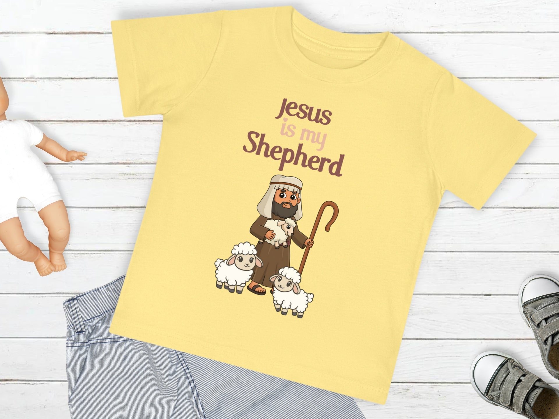 Jesus is My Shepherd Baby T-Shirt, Jesus is my Shepherd, Newborn Gift, Faith-Based Apparel, Toddler Christian Tees, Easter Outfit, Baby Shower Present - My Faith My Father