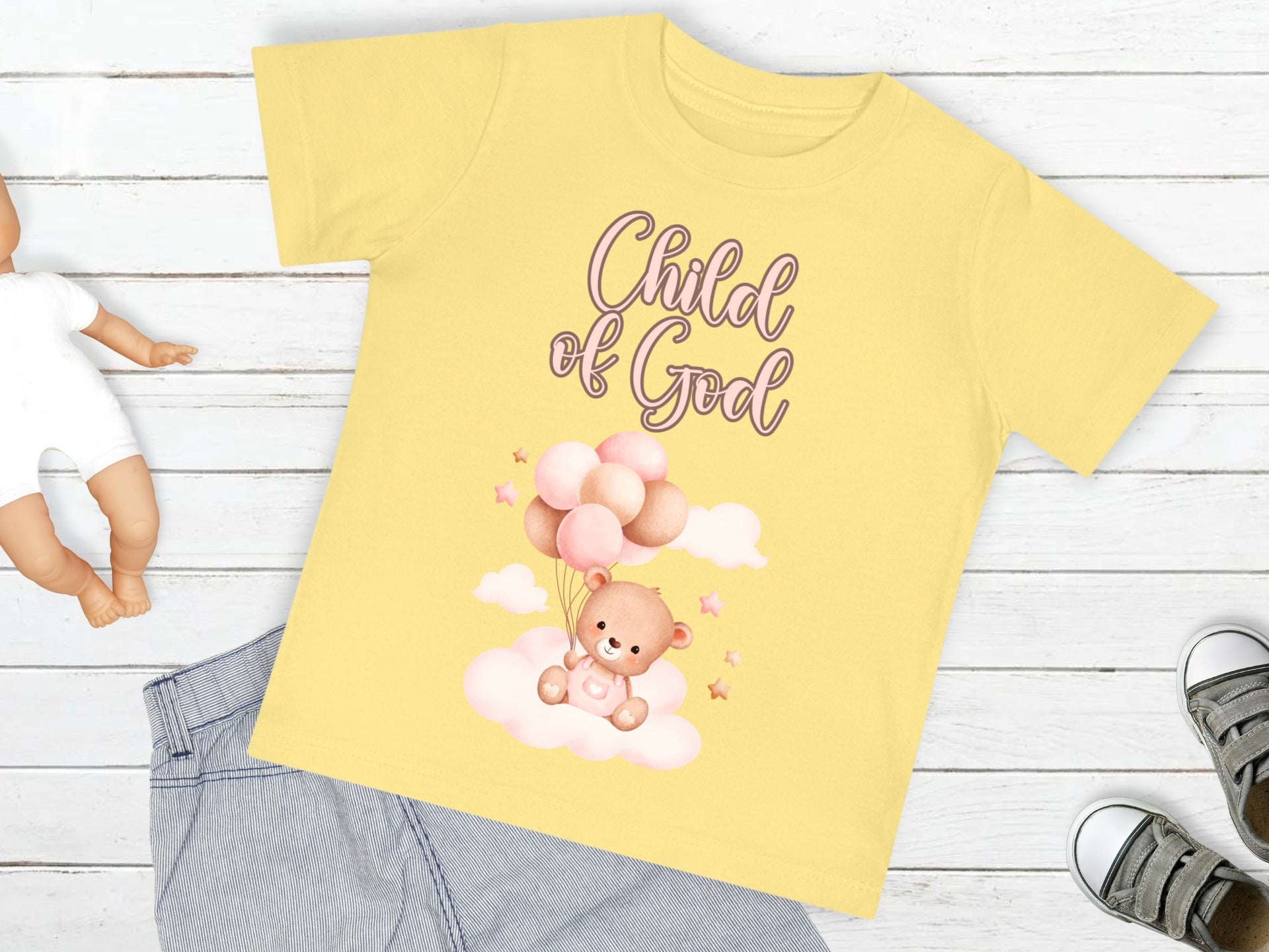 Child of God Short Sleeve Baby T-Shirt, Christian Shirt, Baby Shower Gift, Infant Faith Apparel, Nursery Decor - My Faith My Father